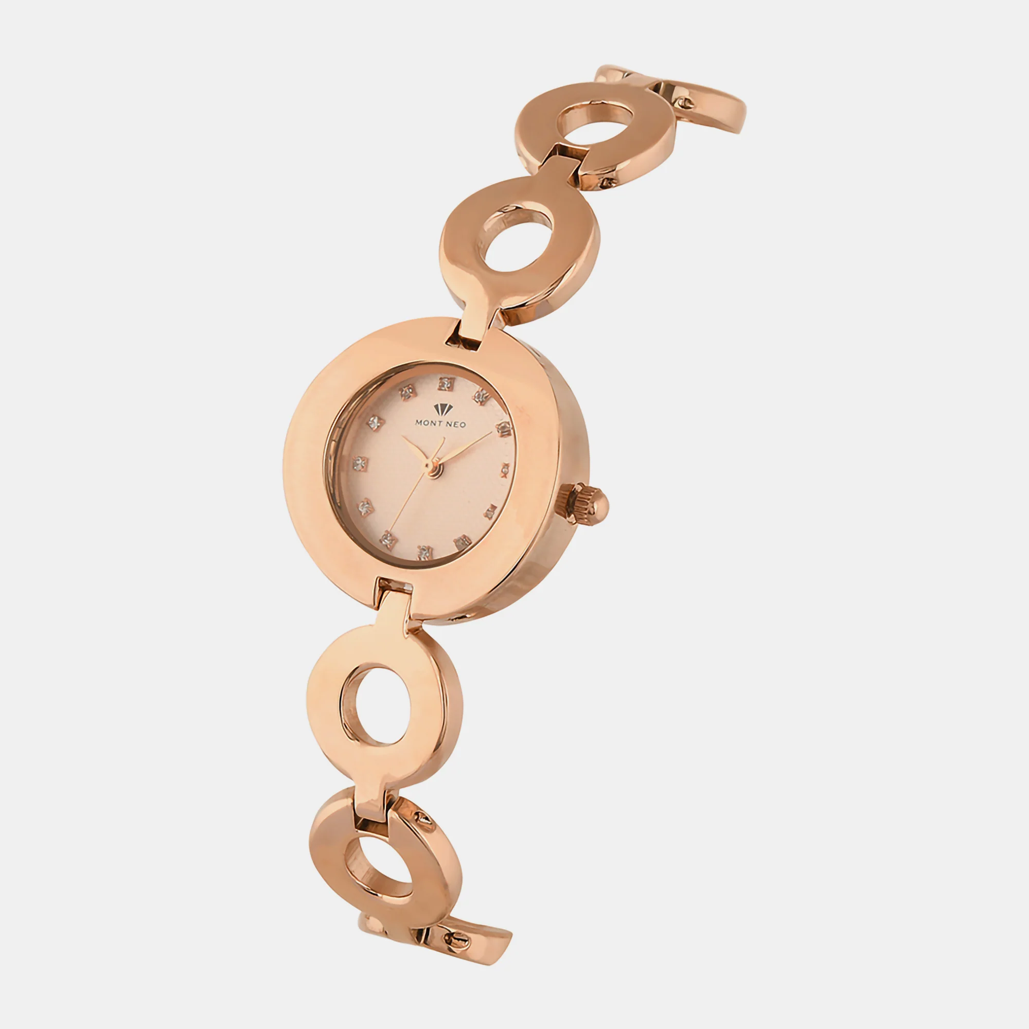 Women Quartz Rose Gold Dial Analog Stainless Steel Watch 2015T-M3307 - Image 2