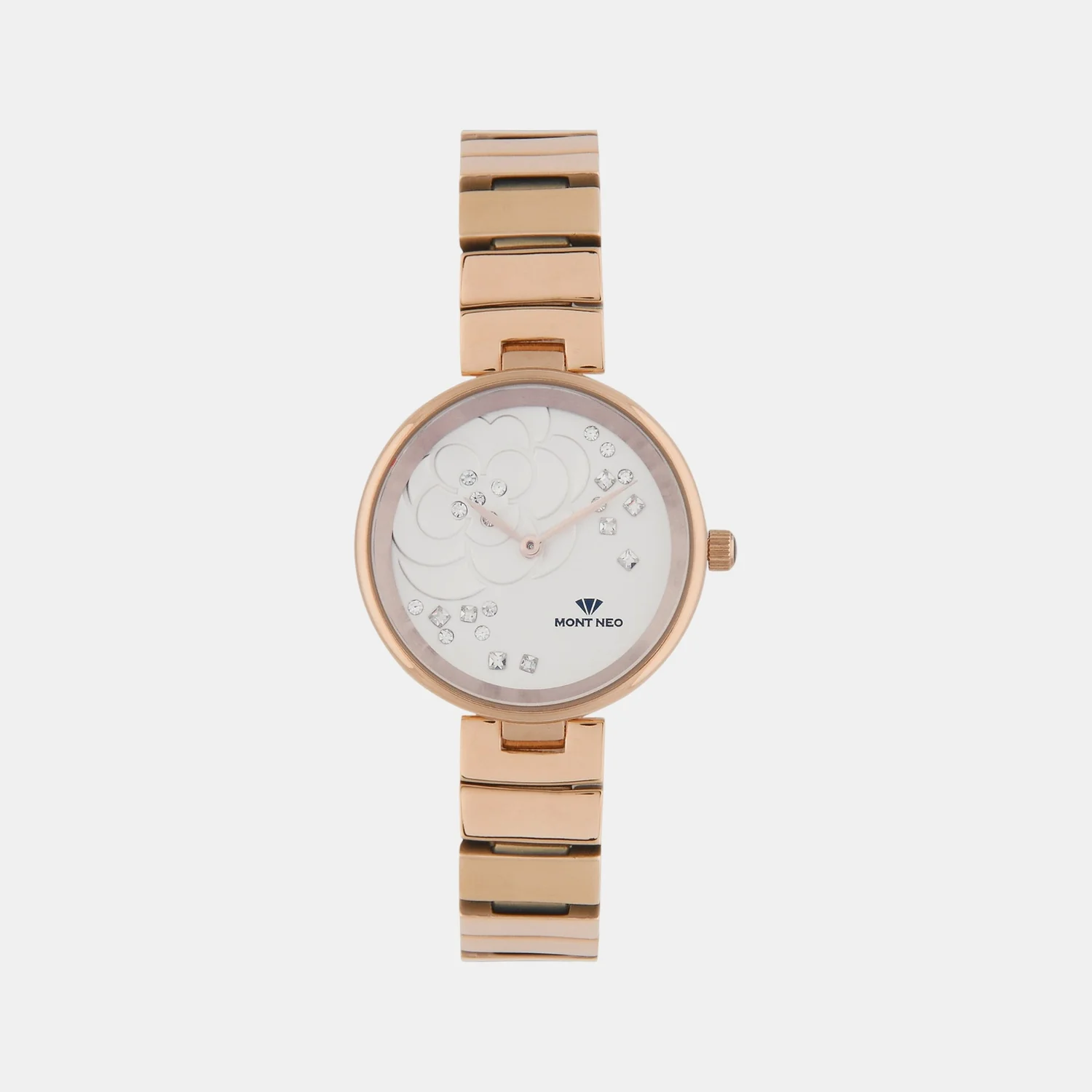 Women Quartz Silver Dial Analog Stainless Steel Watch 7504B-M3303