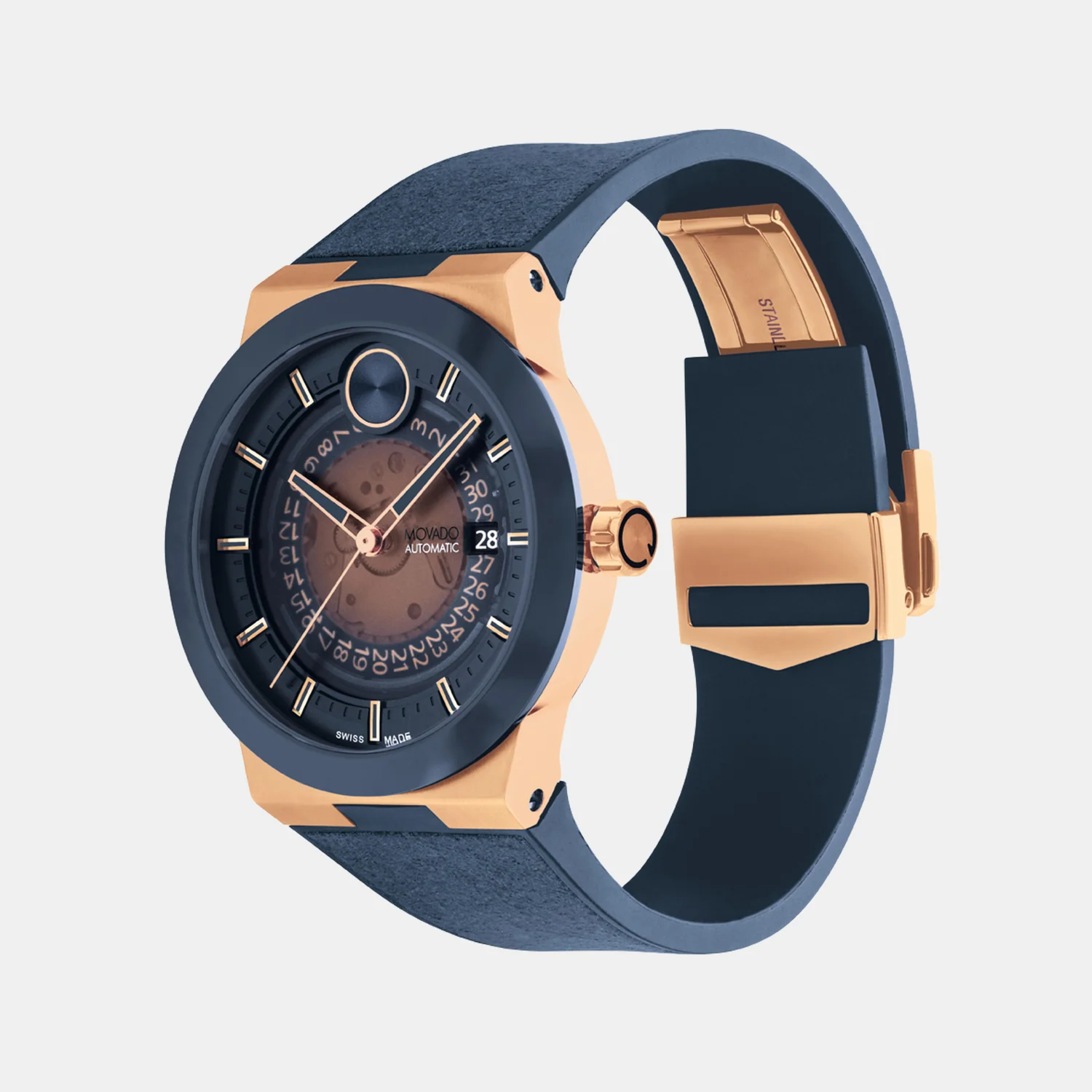 Bold Fusion Automatic Men Quartz Two Tone Dial Analog Rubber Watch 3601005 - Image 3