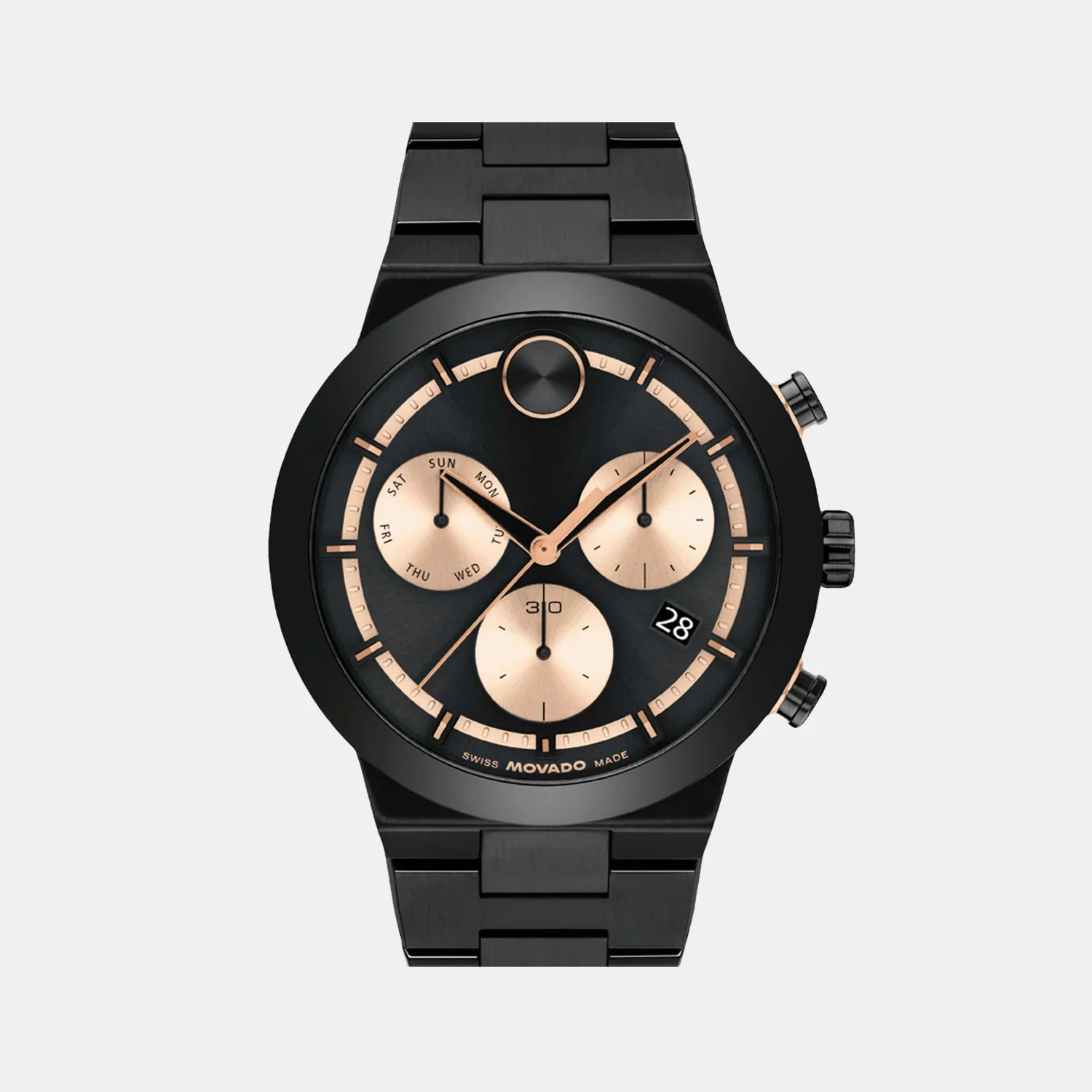 Bold Fusion Men Quartz Black Dial Chronograph Stainless Steel Watch 3601282 - Image 2
