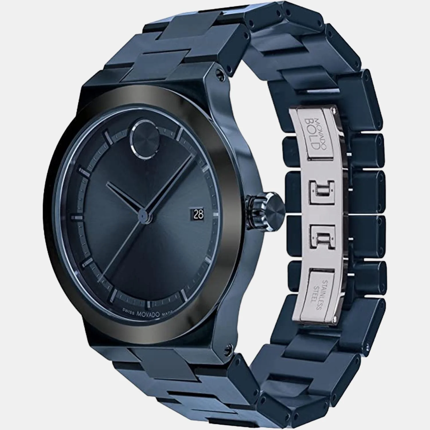 Bold Fusion Men Quartz Blue Dial Analog Stainless Steel Watch 3600852 - Image 2