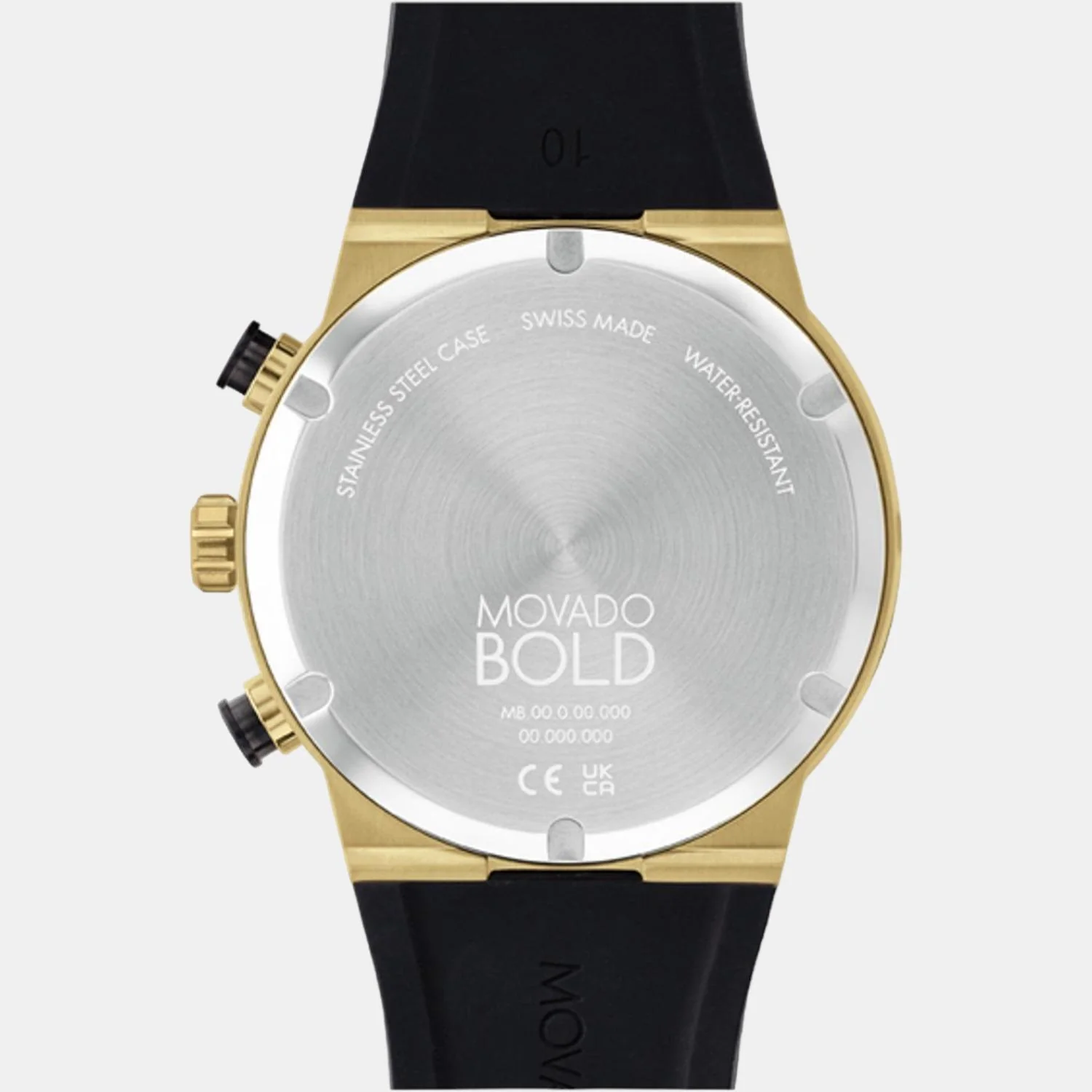 Bold Fusion Men Quartz Gold Dial Chronograph Silicone Watch 3600895 - Image 3