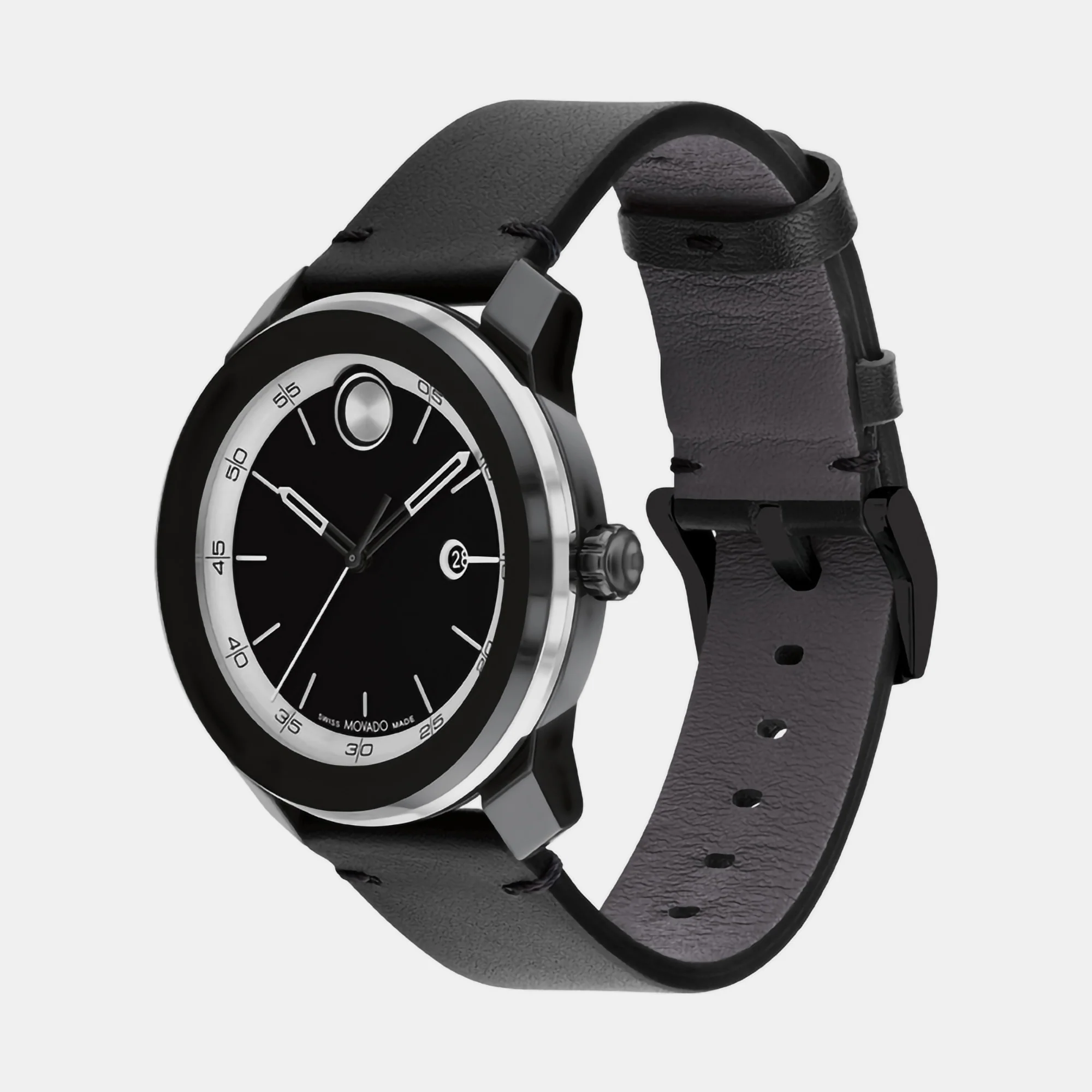 Bold Men Quartz Black Dial Analog Leather Watch 3601154 - Image 2