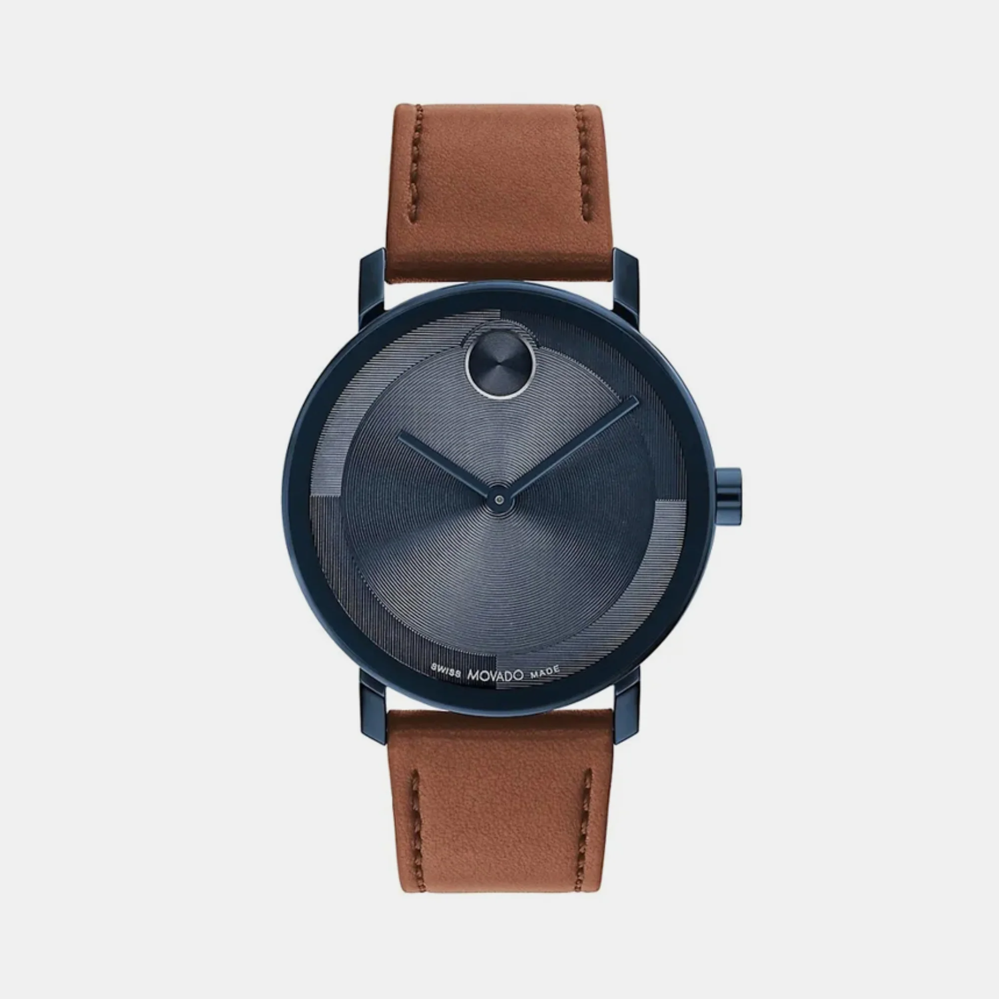 Bold Men Quartz Blue Dial Analog Leather Watch 3601093