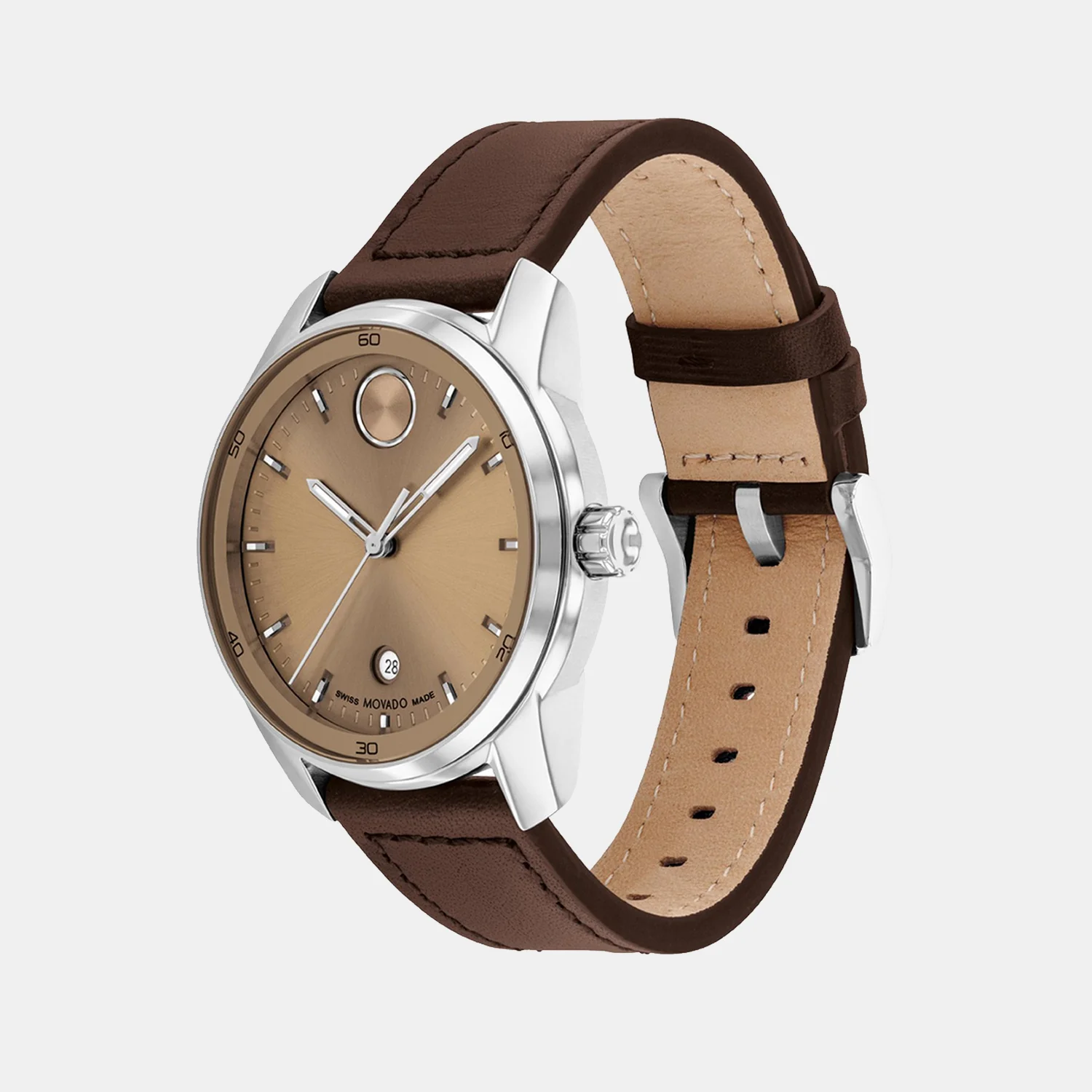 Bold Men Quartz Brown Dial Analog Leather Watch 3601206 - Image 2