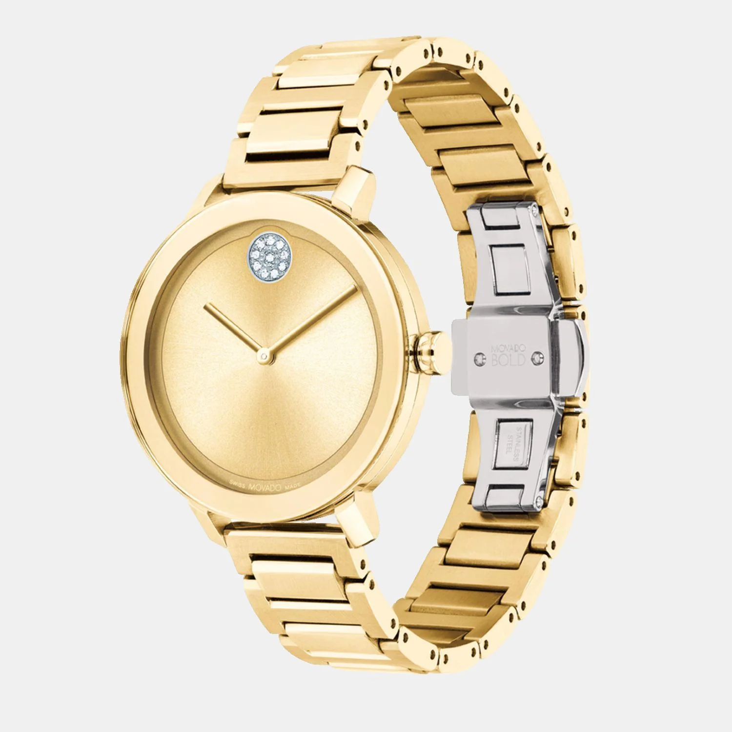 Bold Women Quartz Gold Dial Analog Stainless Steel Watch 3600823 - Image 2