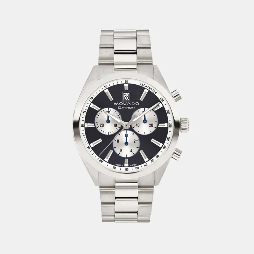 Datron Men Quartz Navy Blue Dial Chronograph Stainless Steel Watch 3650179
