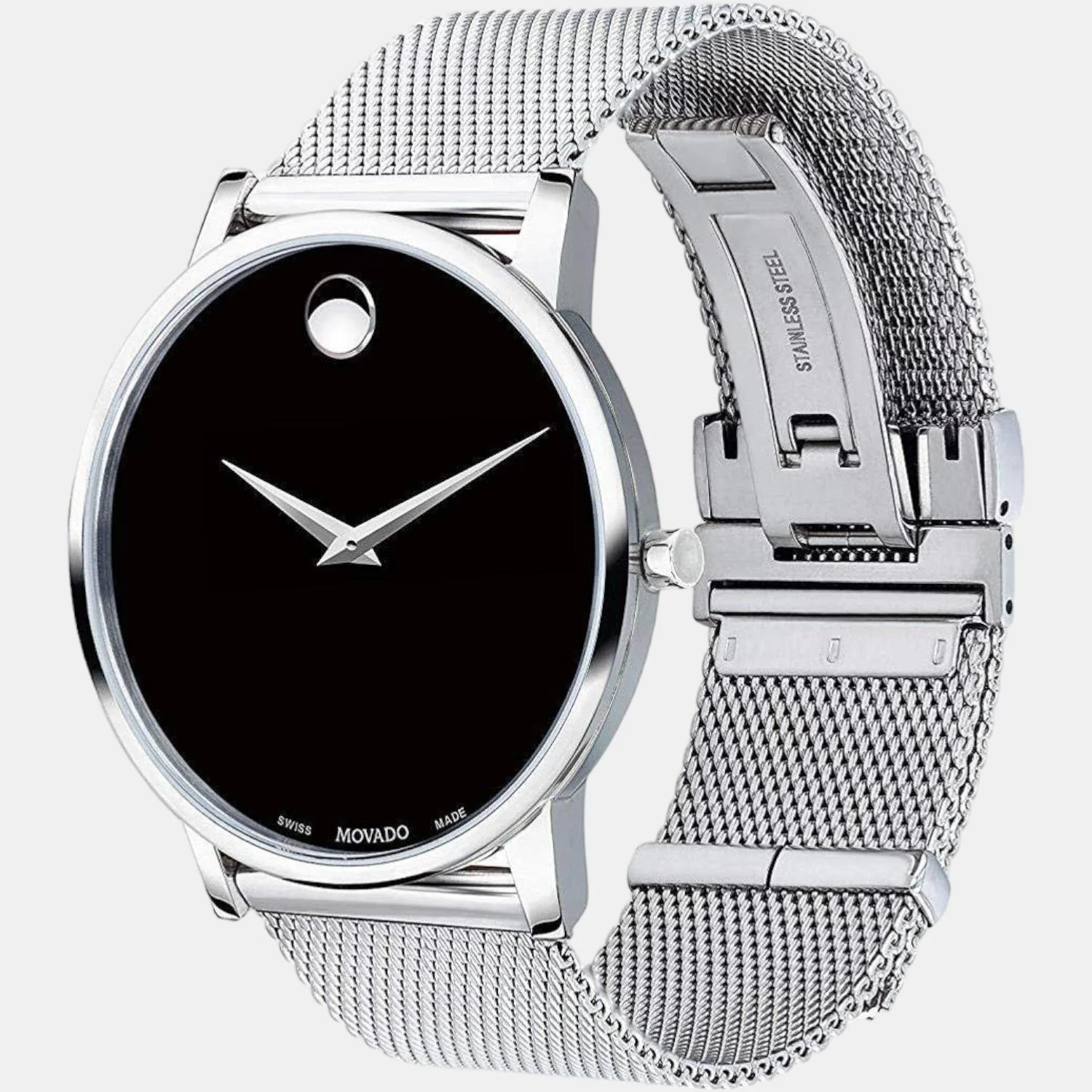 Museum Classic Men Quartz Black Dial Analog Stainless Steel Watch 607219 - Image 2