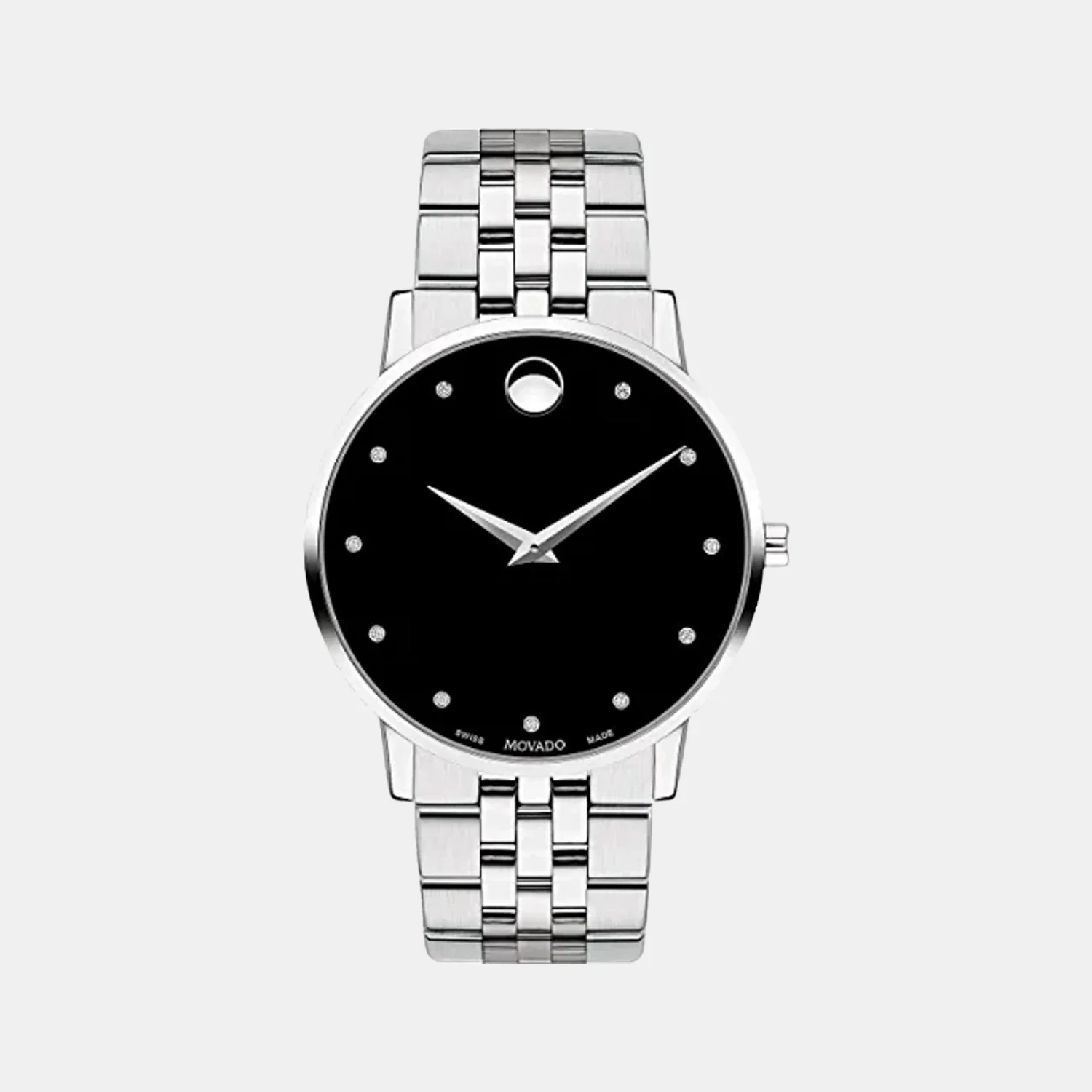 Museum Men Quartz Black Dial Analog Stainless Steel Watch 607201