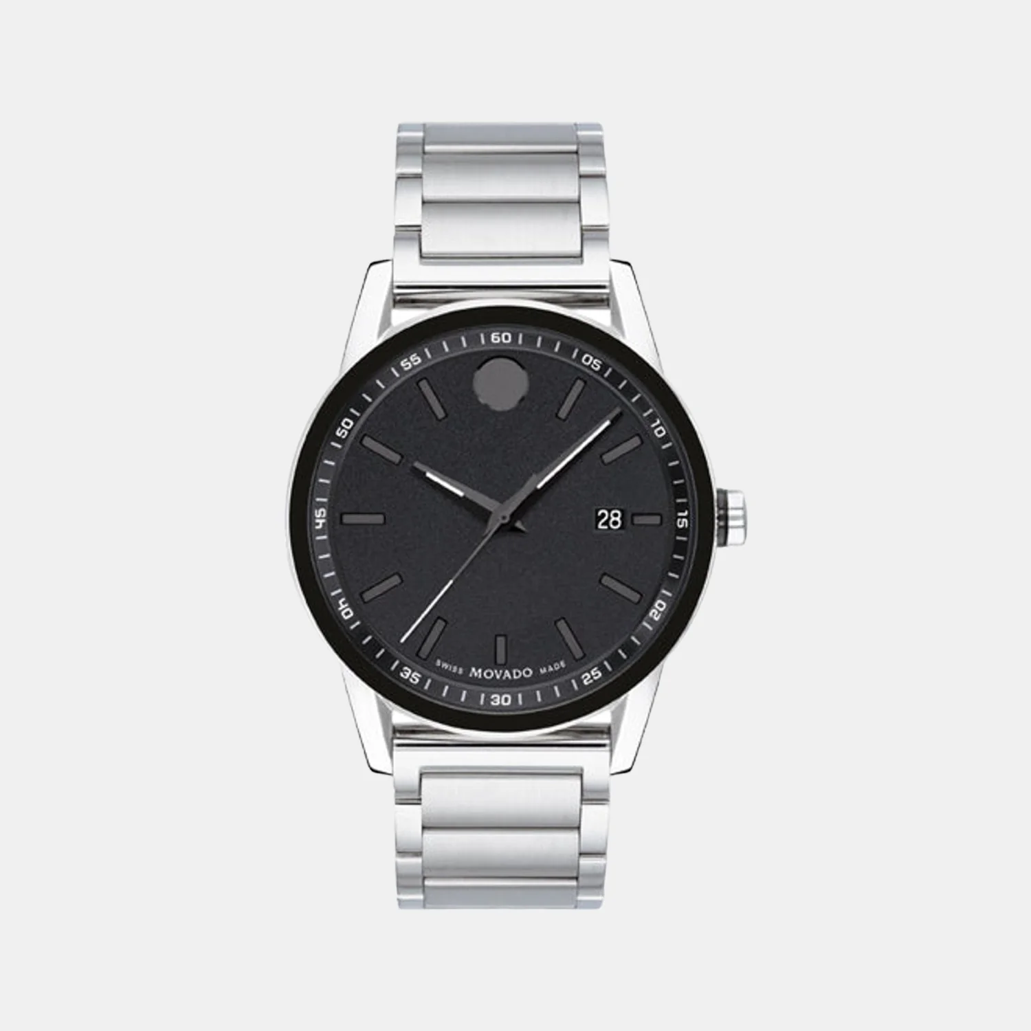 Museum Men Quartz Black Dial Analog Stainless Steel Watch 607557