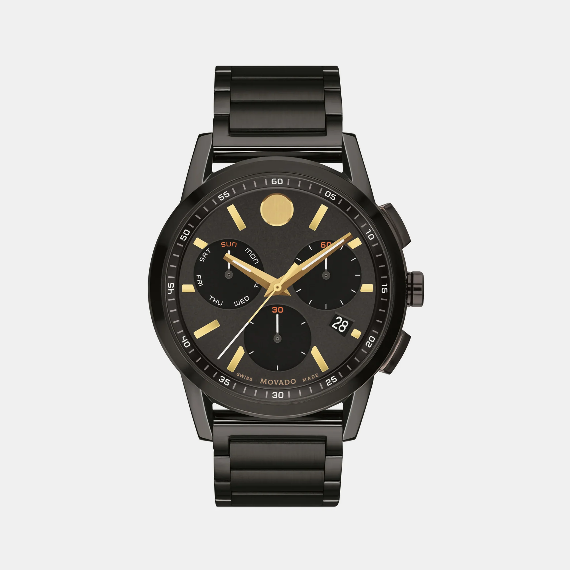 Museum Men Quartz Black Dial Chronograph Stainless Steel Watch 607802 - Image 2