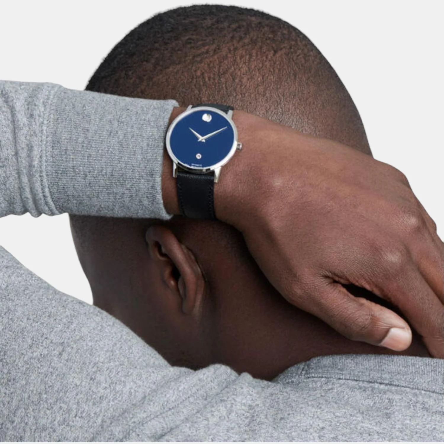 Museum Men Quartz Blue Dial Analog Leather Watch 607565 - Image 4