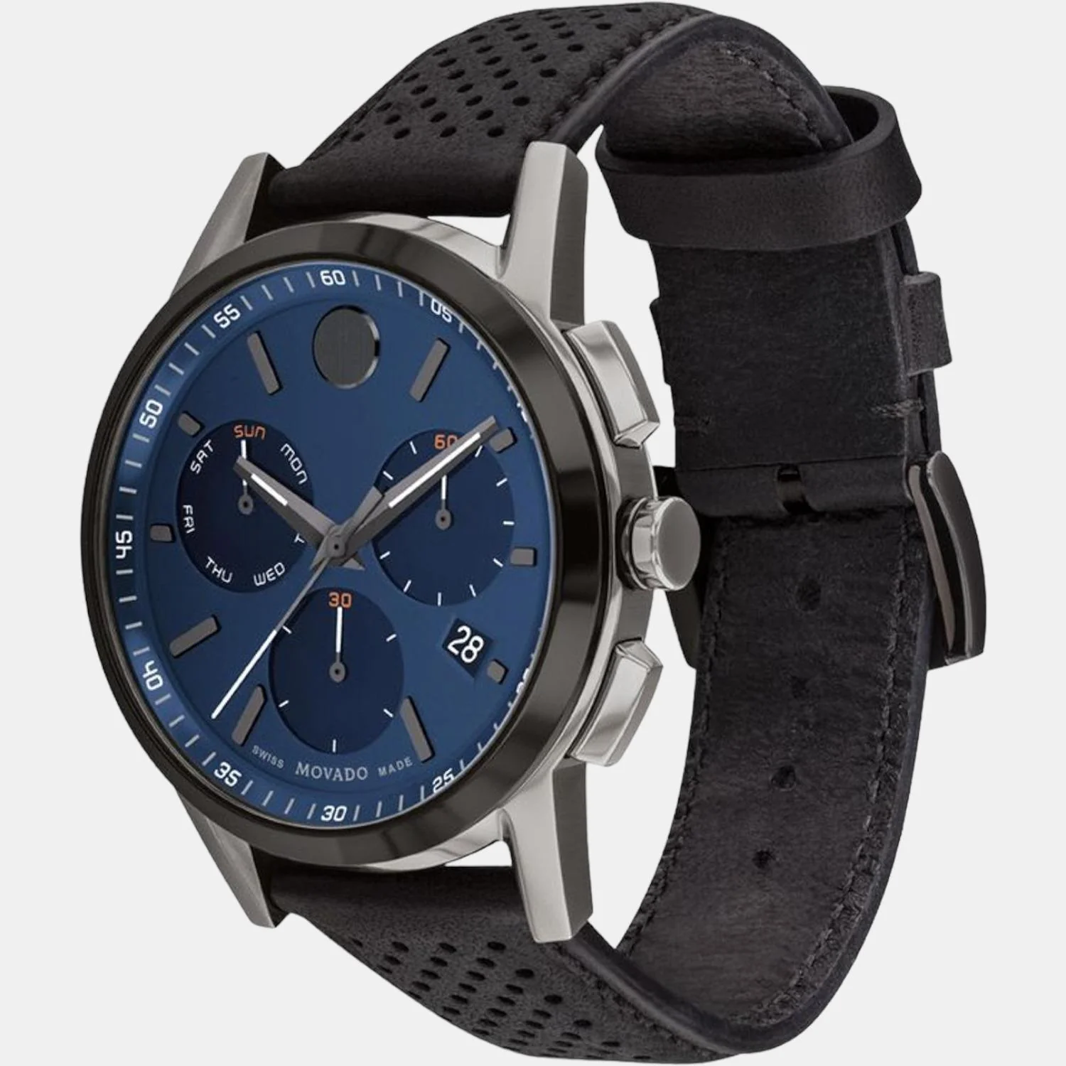 Museum Men Quartz Blue Dial Chronograph Leather Watch 607561 - Image 2