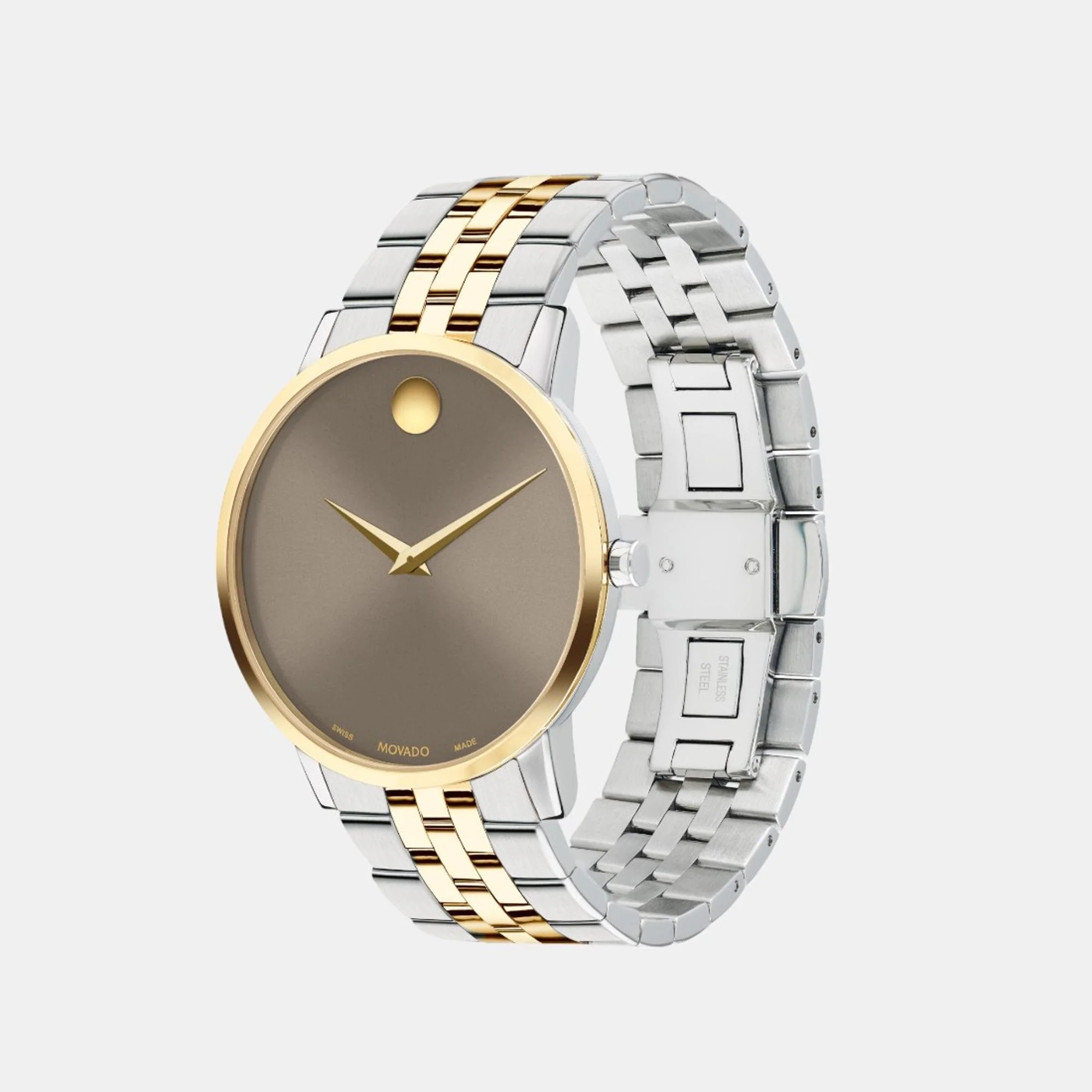 Museum Men Quartz Brown Dial Analog Stainless Steel Watch 607850 - Image 2