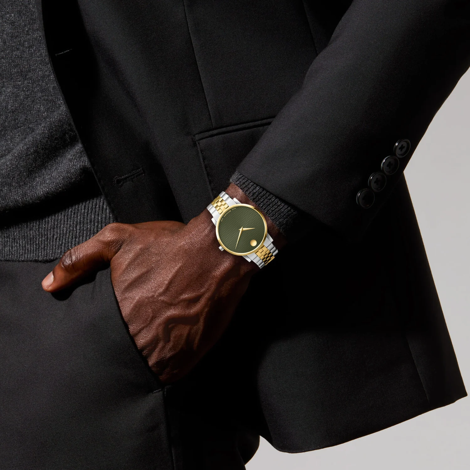 Museum Men Quartz Green Dial Analog Stainless Steel Watch 607849 - Image 5
