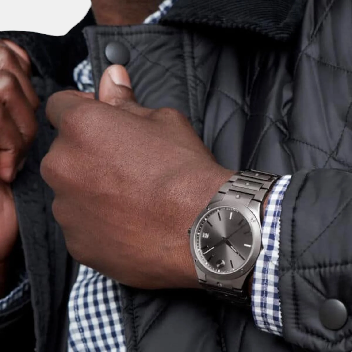 Se Men Quartz Grey Dial Analog Stainless Steel Watch 607515 - Image 3