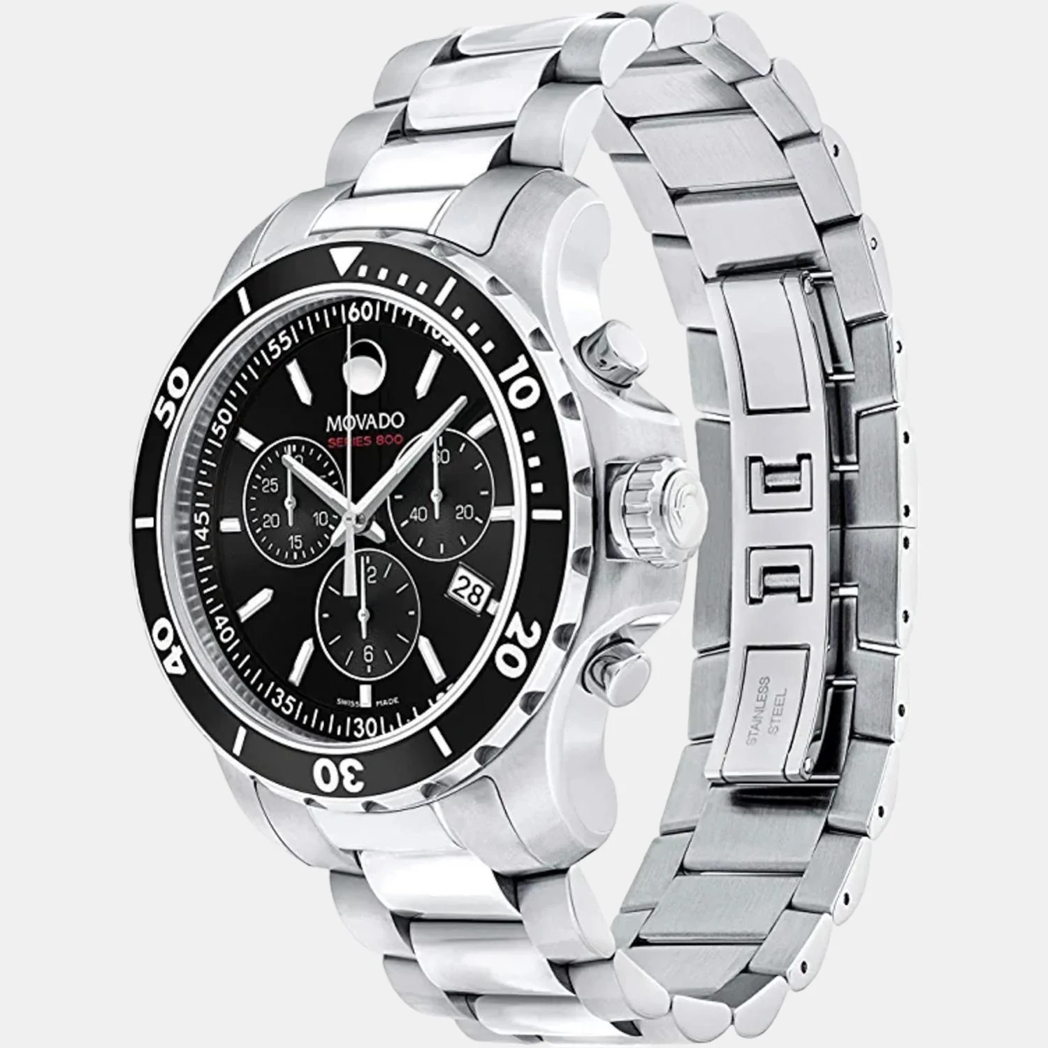 Series 800 Men Quartz Black Dial Chronograph Stainless Steel Watch 2600142 - Image 2