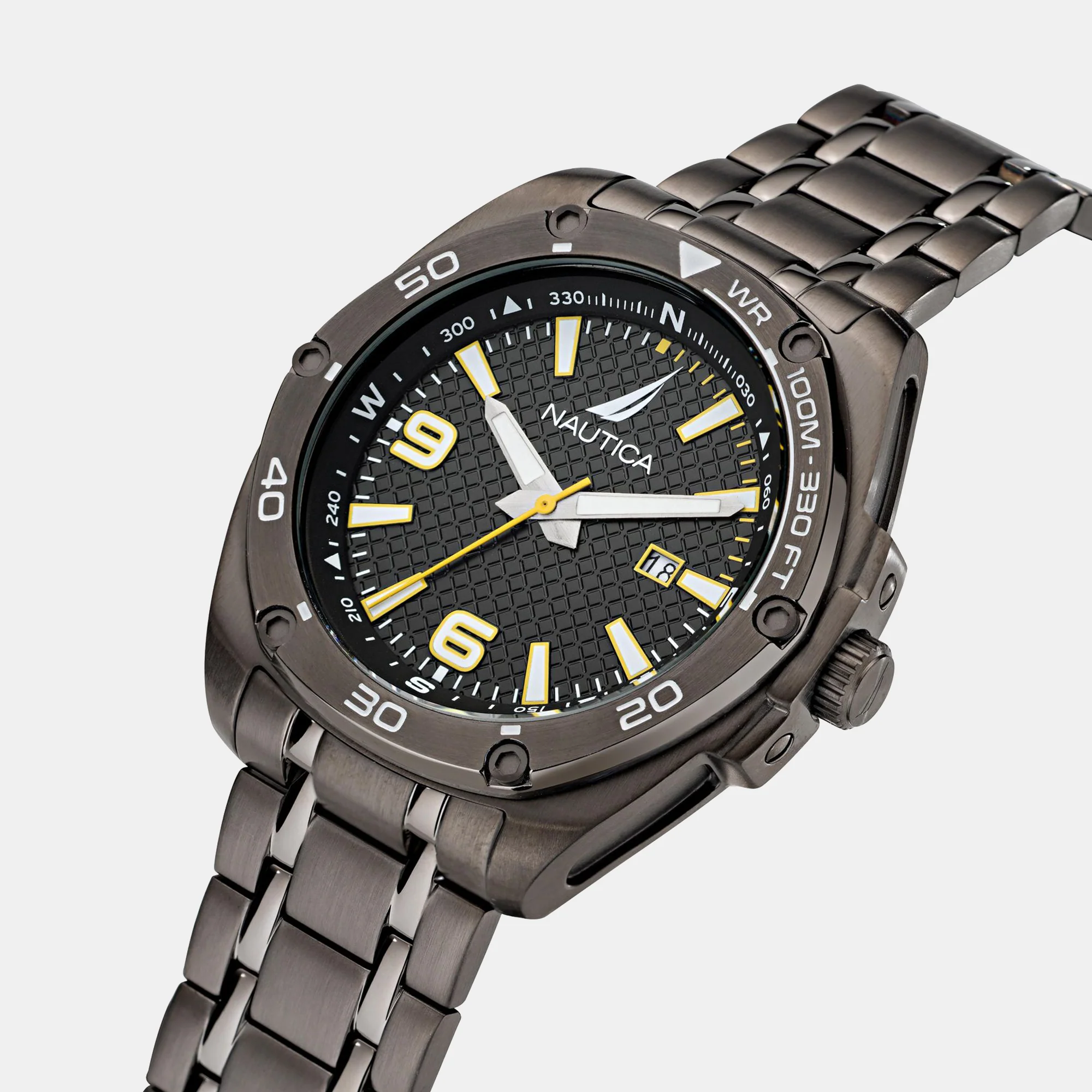 Men Quartz Black Dial Analog Stainless Steel Watch NAPTCF204 - Image 2