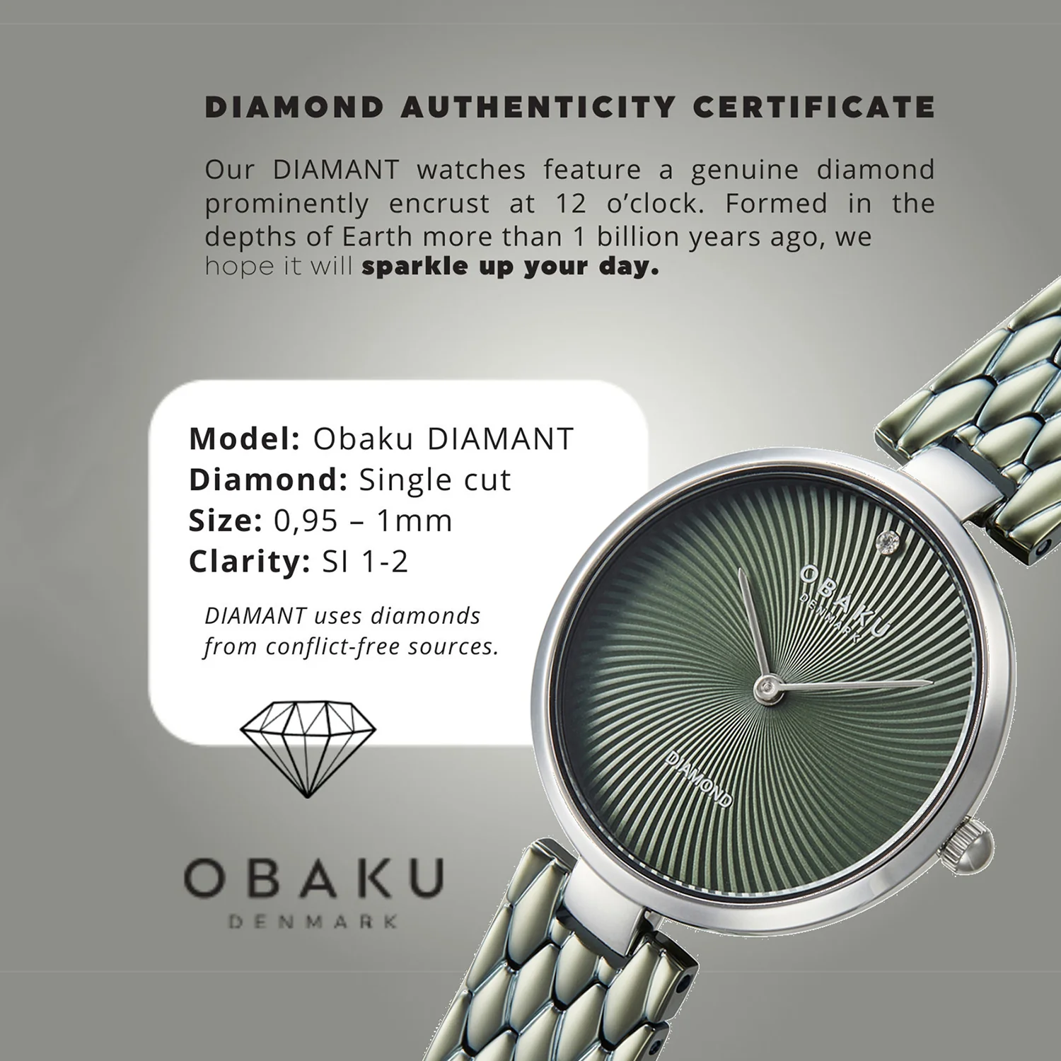 Diamant Forest Women Quartz Green Dial Analog Stainless Steel Watch V256LXCESE - Image 6