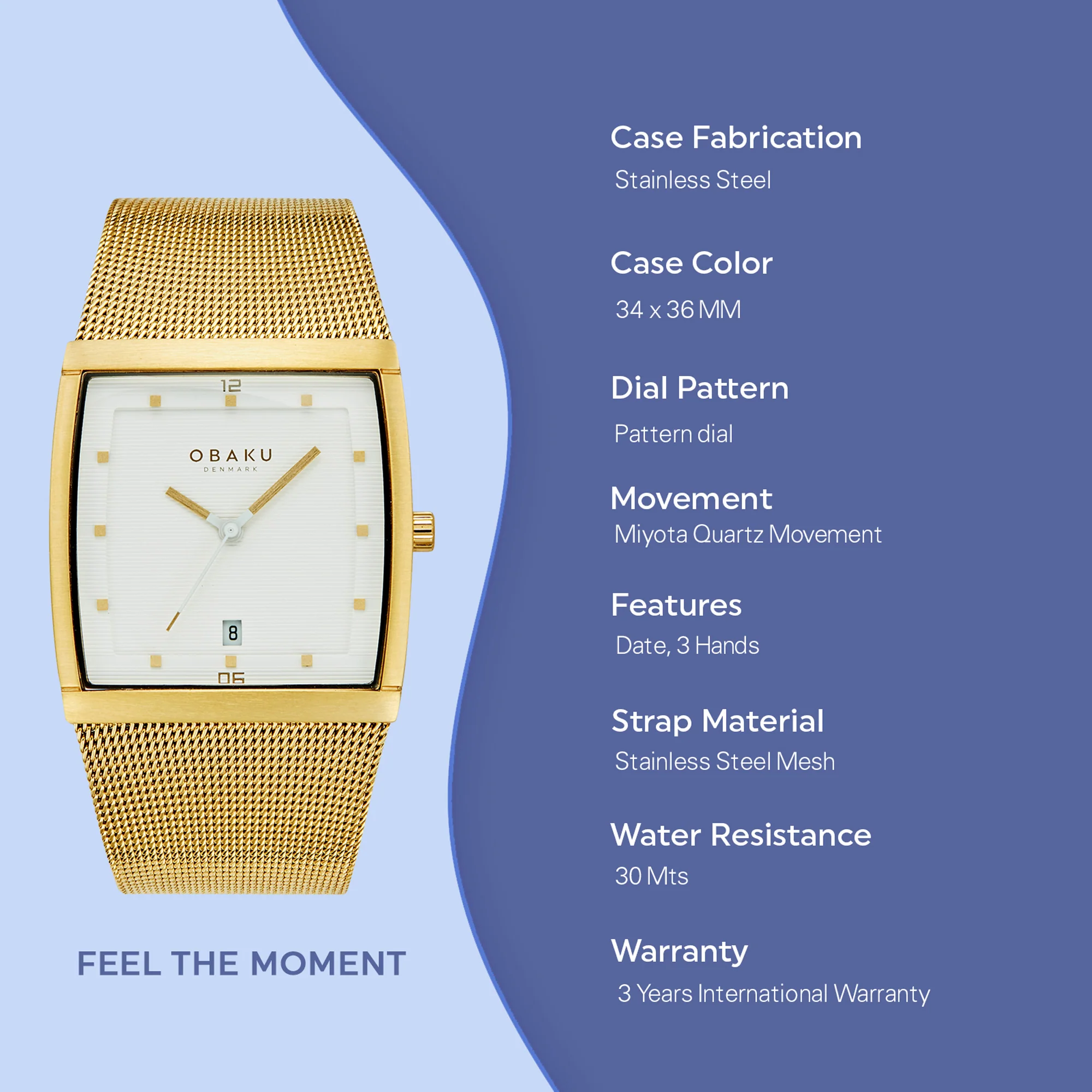 Lund Gold Men Quartz White Dial Analog Stainless Steel Watch V102GDGWMG - Image 5