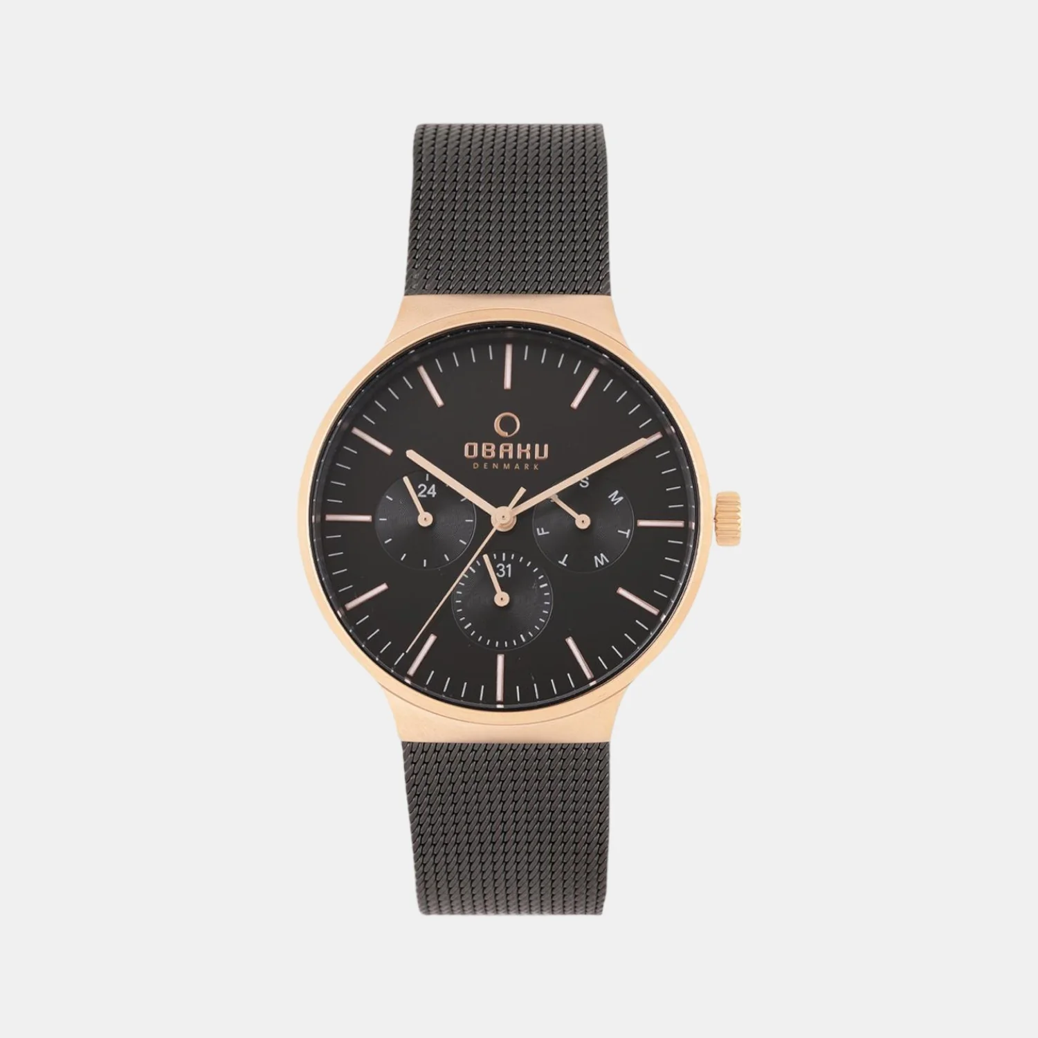 Mos-Night Men Quartz Black Dial Analog Stainless Steel Watch V229GMVBMB