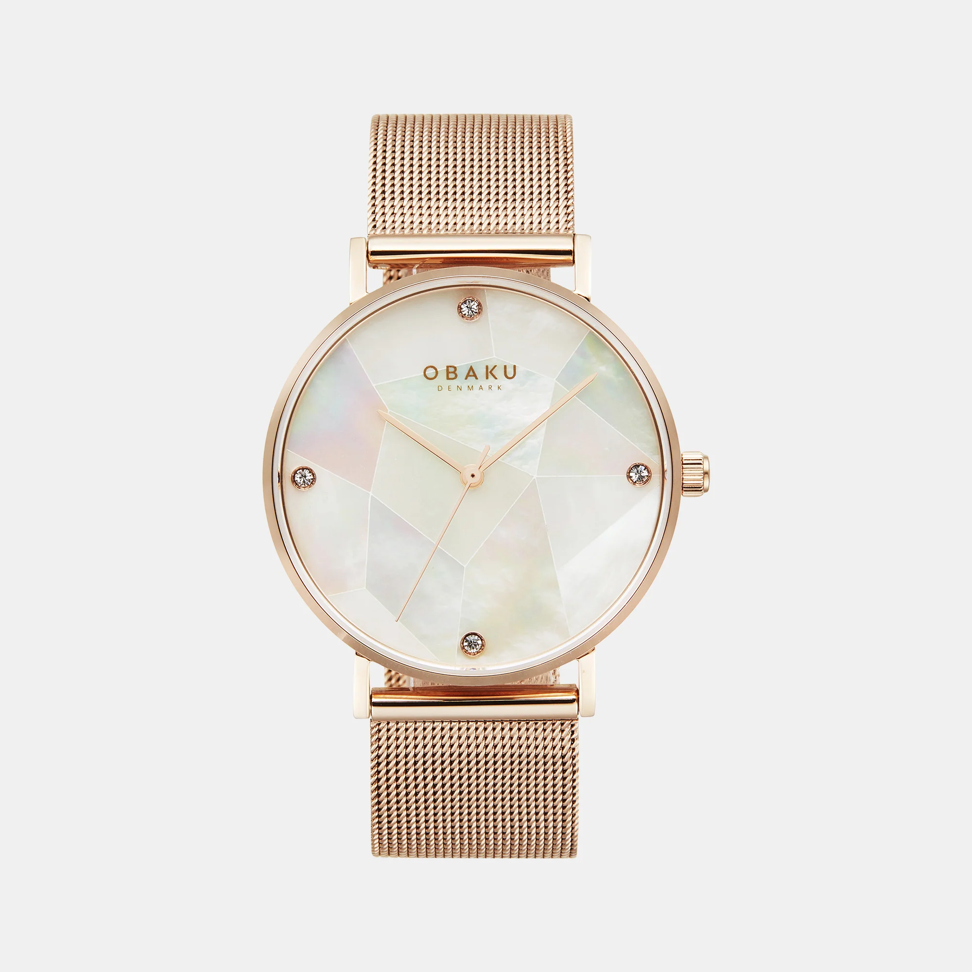 Mosaik Rose Women Quartz White Mother Of Pearl Dial Analog Stainless Steel Watch V268LXVWMV