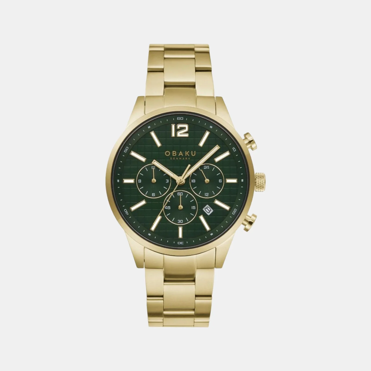 Skov Men Quartz Green Dial Chronograph Stainless Steel Watch V205GUGESG