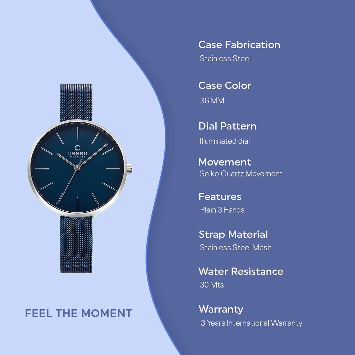 Viol-Arctic Women Quartz Blue Dial Analog Mesh Watch V211LXCLML - Image 7