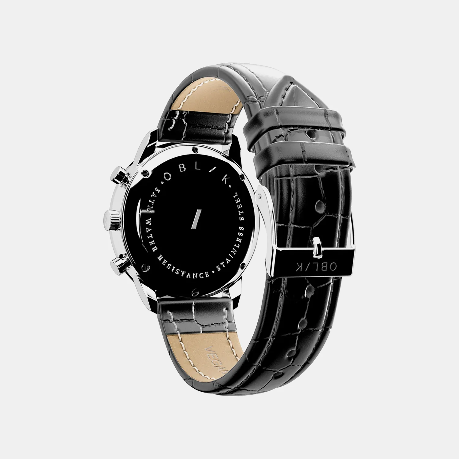 Vertu Panda Men Quartz Silver Dial Chronograph Leather Watch - Image 5