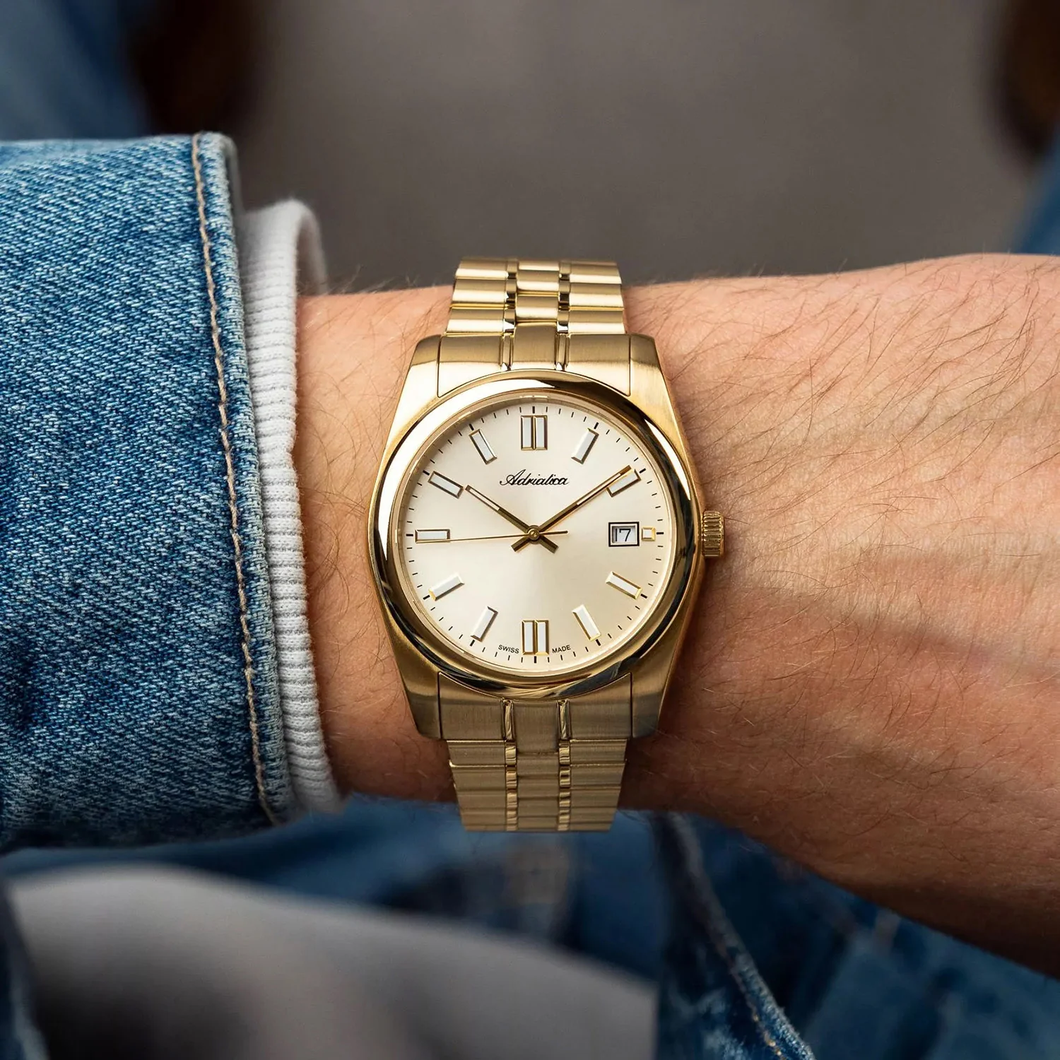 Paris Men Quartz Champagne Dial Analog Stainless Steel Watch A1298.1111Q - Image 2