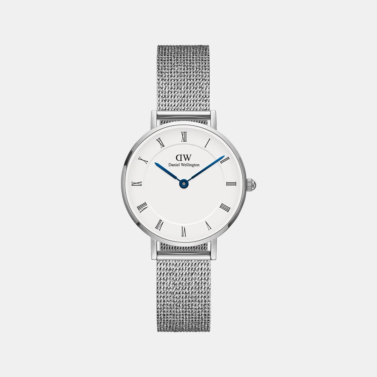 Petite Roman Numerals Women Quartz White Dial Analog Stainless Steel Watch DW00100684K