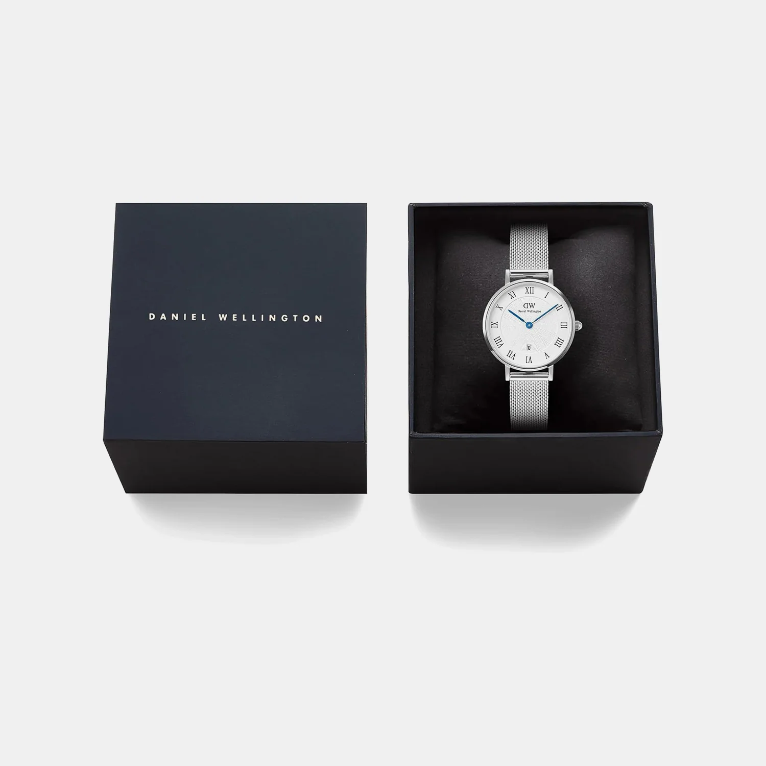 Petite Roman Women Quartz Silver Dial Analog Mesh Watch DW00100858K - Image 6
