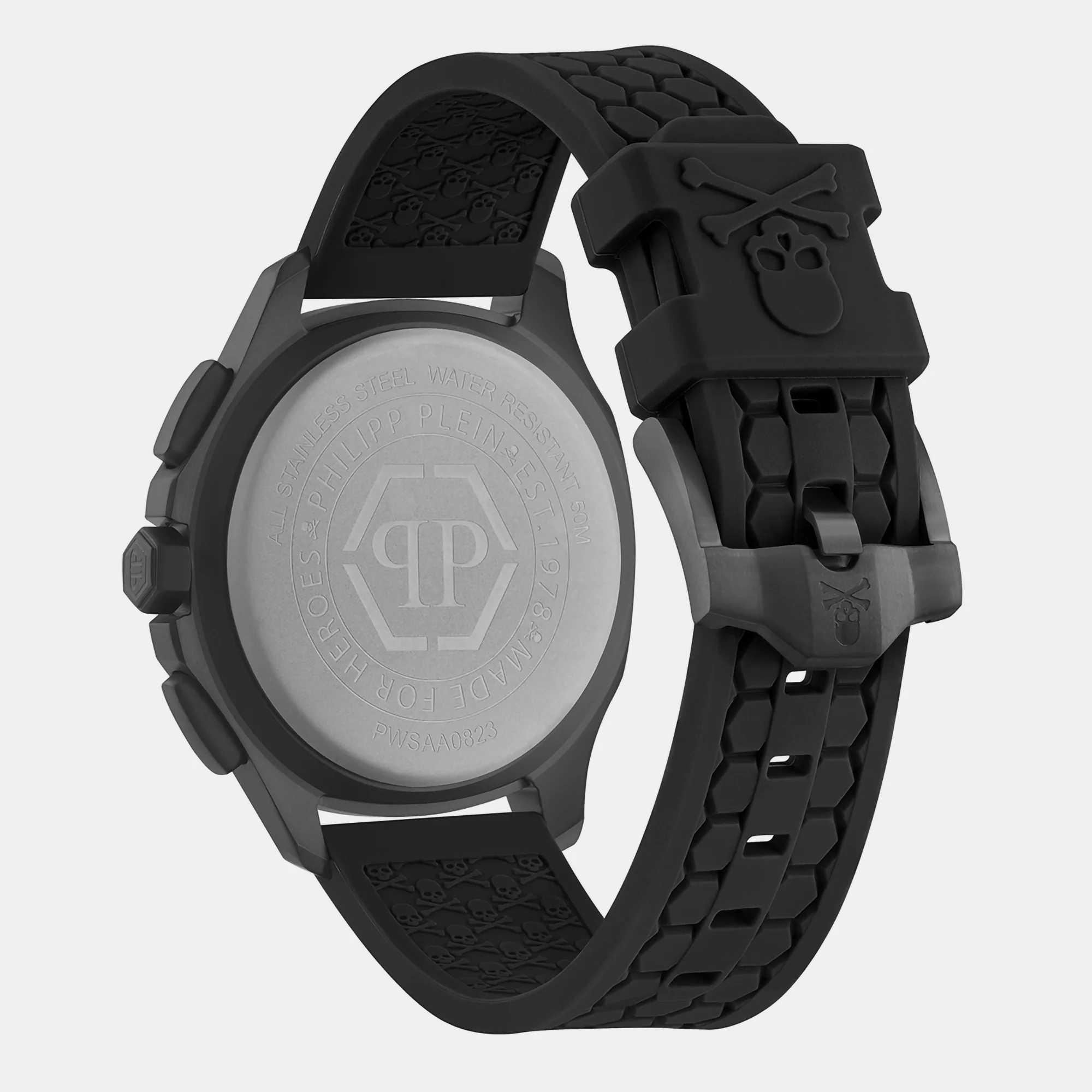 High-Iconic Men Quartz Black Dial Chronograph Silicone Watch PWSAA0823 - Image 3