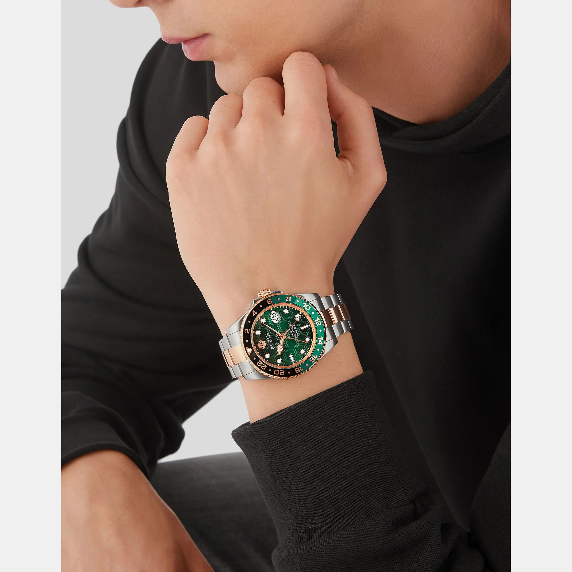 Hyper $Port Men Quartz Green Dial Analog Stainless Steel Watch PWYBA0623 - Image 5