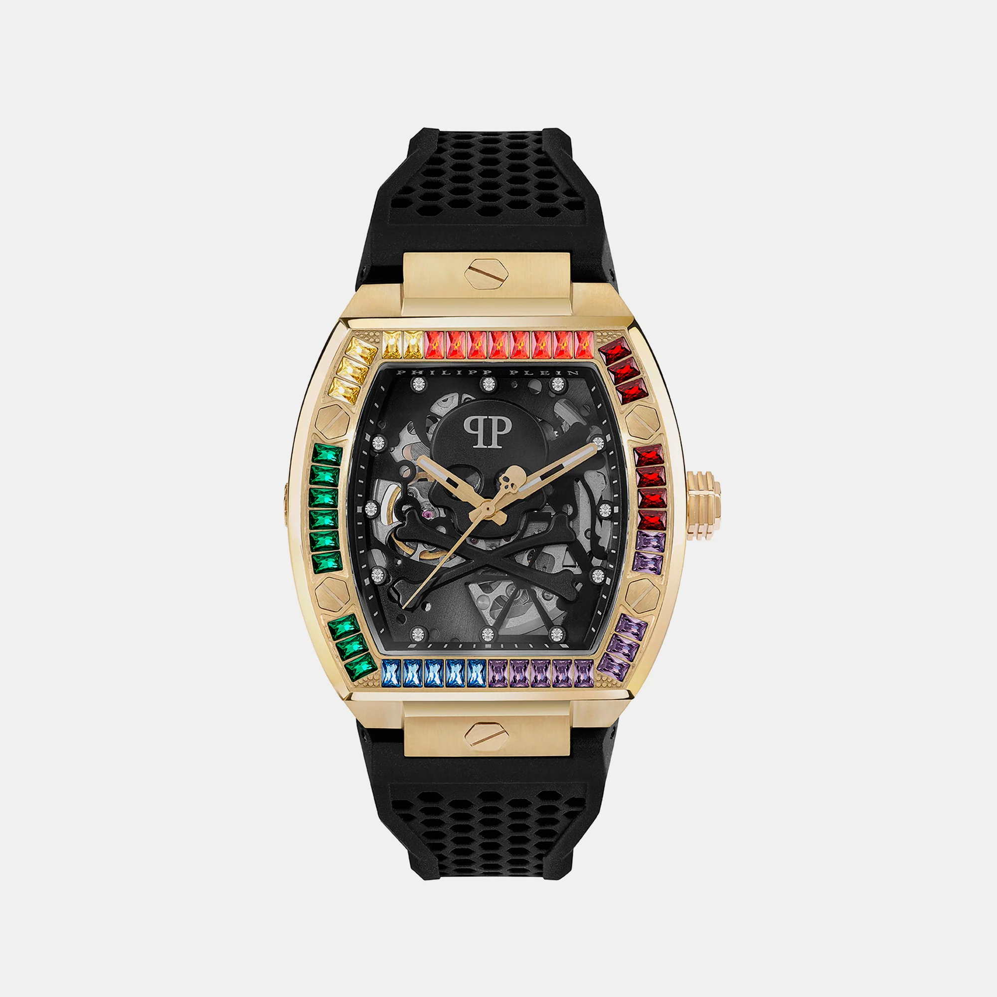 $keleton Men Automatic Black Dial Analog Silicone Watch PWBAA1623