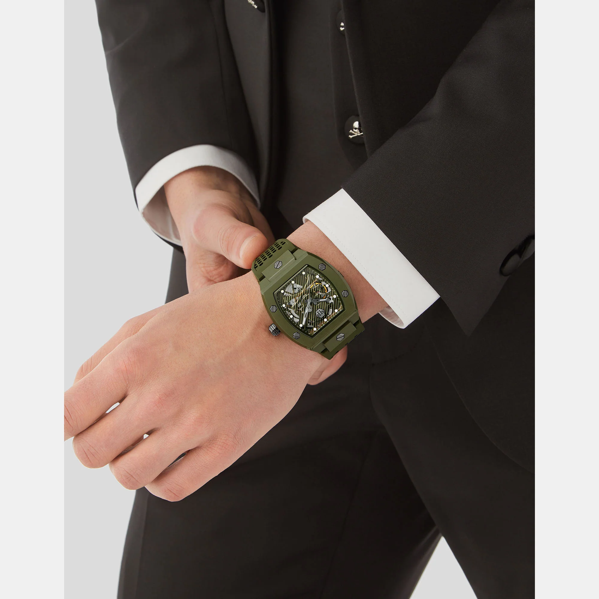 $keleton Men Automatic Green Dial Analog Silicone Watch PWVBA0223 - Image 5