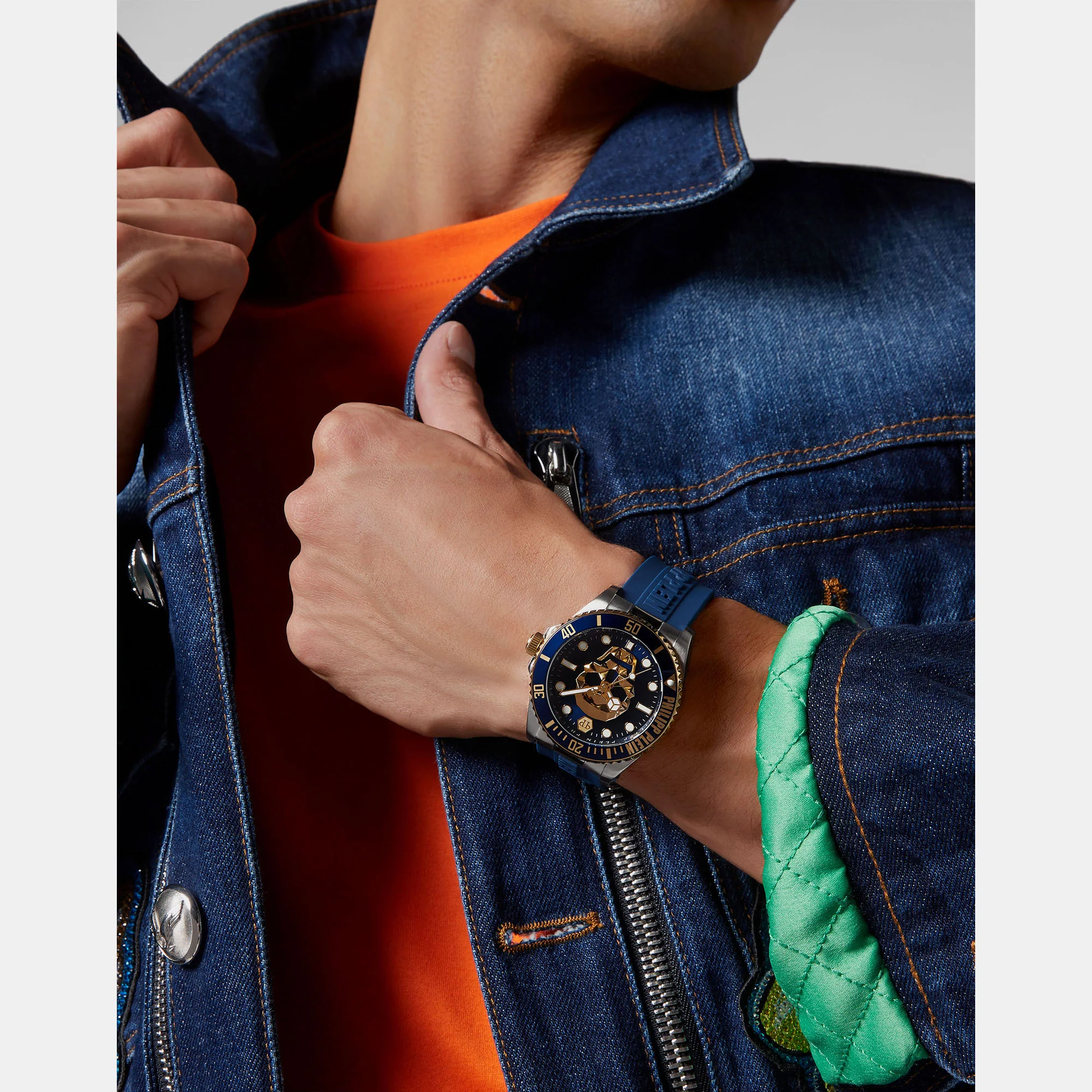 $kull Men Quartz Blue Dial Analog Silicone Watch PWOAA0222 - Image 5