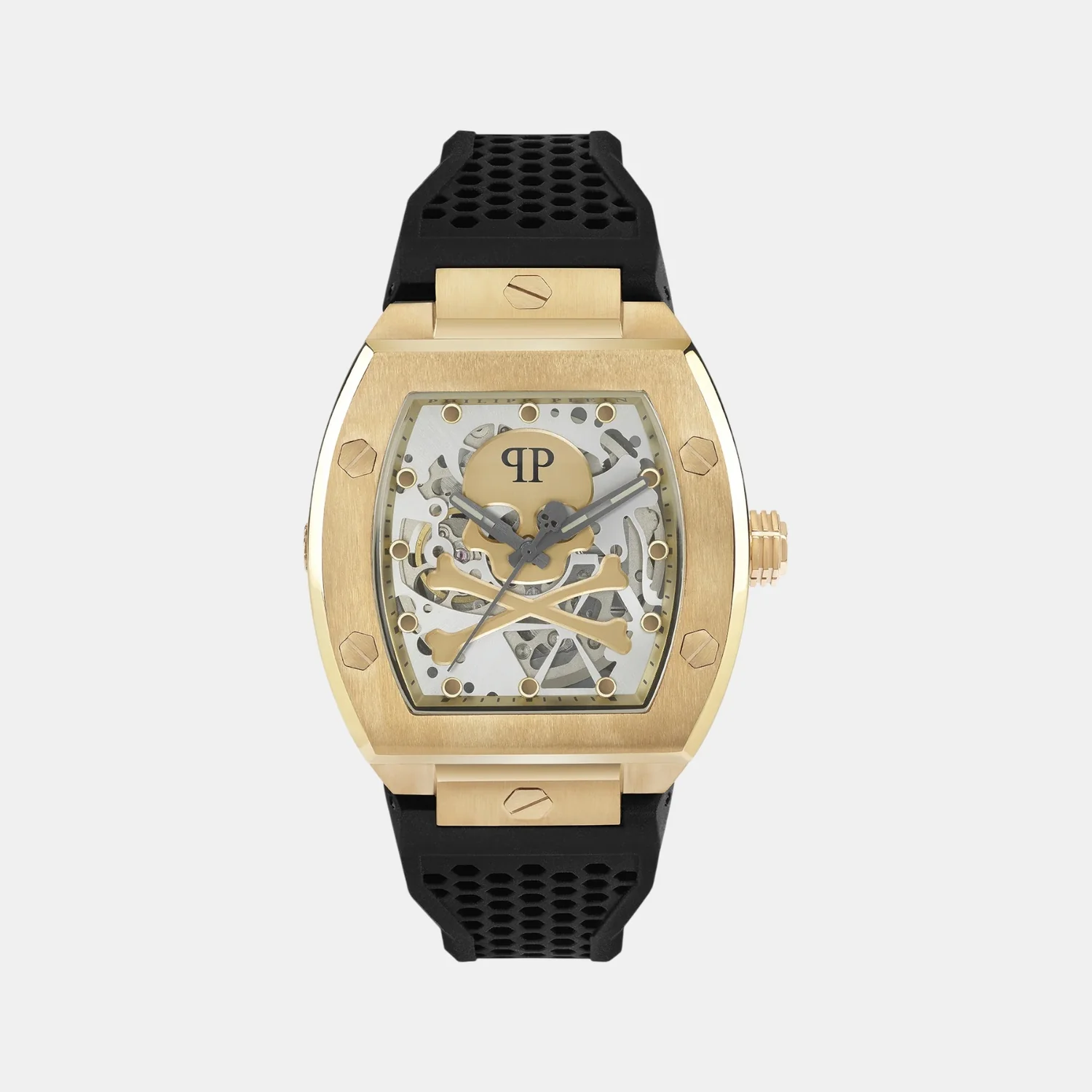 Men Automatic Grey Dial Analog Silicone Watch PWBAA0321 - Image 2