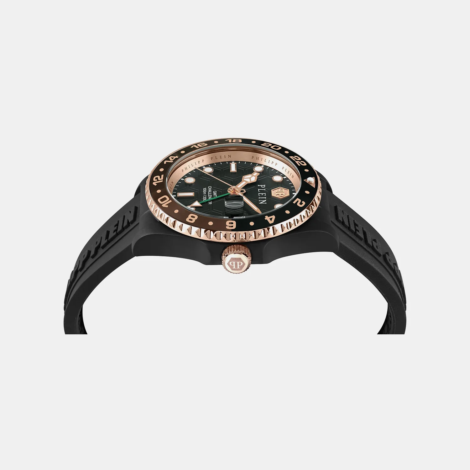Men GMT Black Dial Analog Silicone Watch PWYBA0823 - Image 2