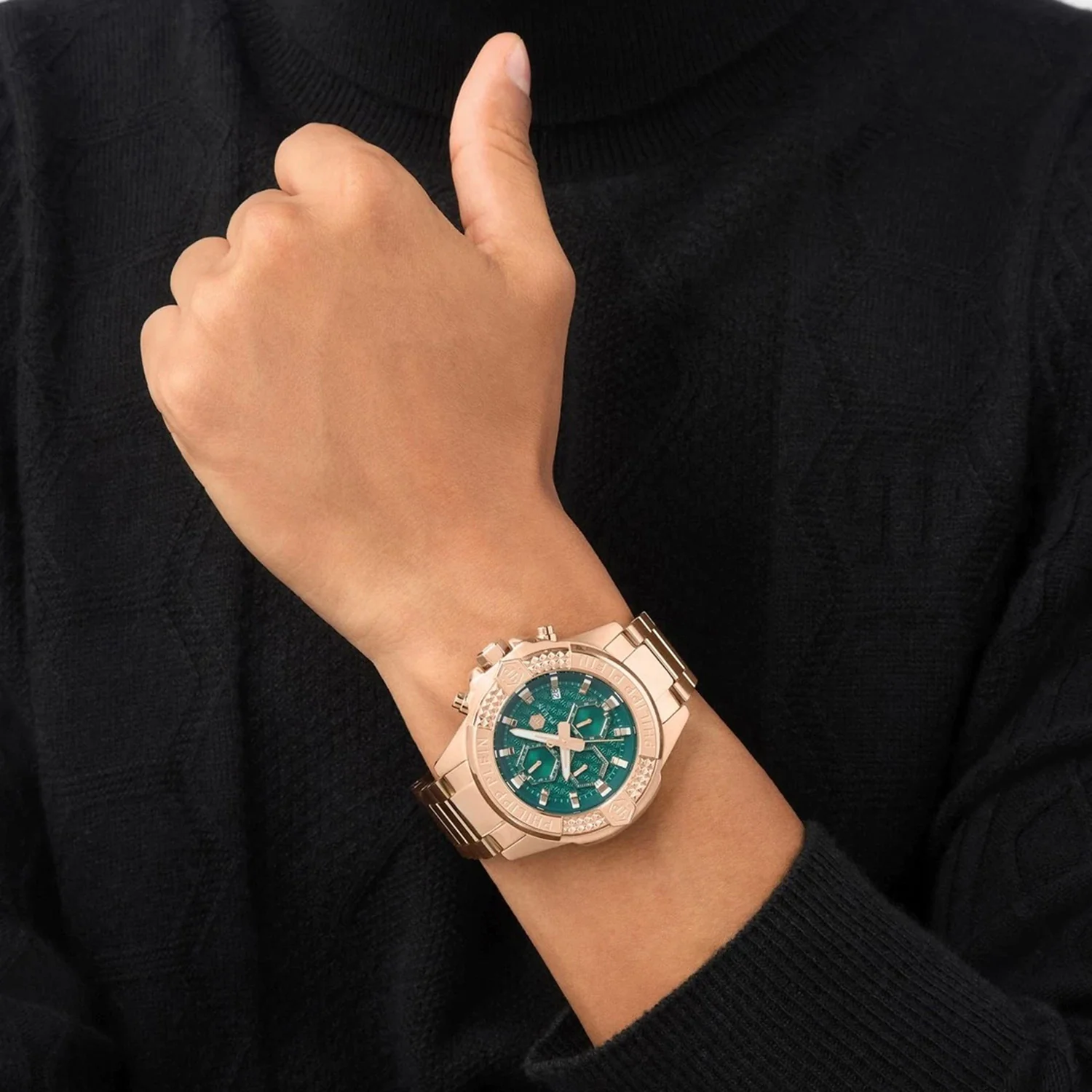 Men Quartz Green Dial Chronograph Metal Watch PWWFA0625 - Image 4