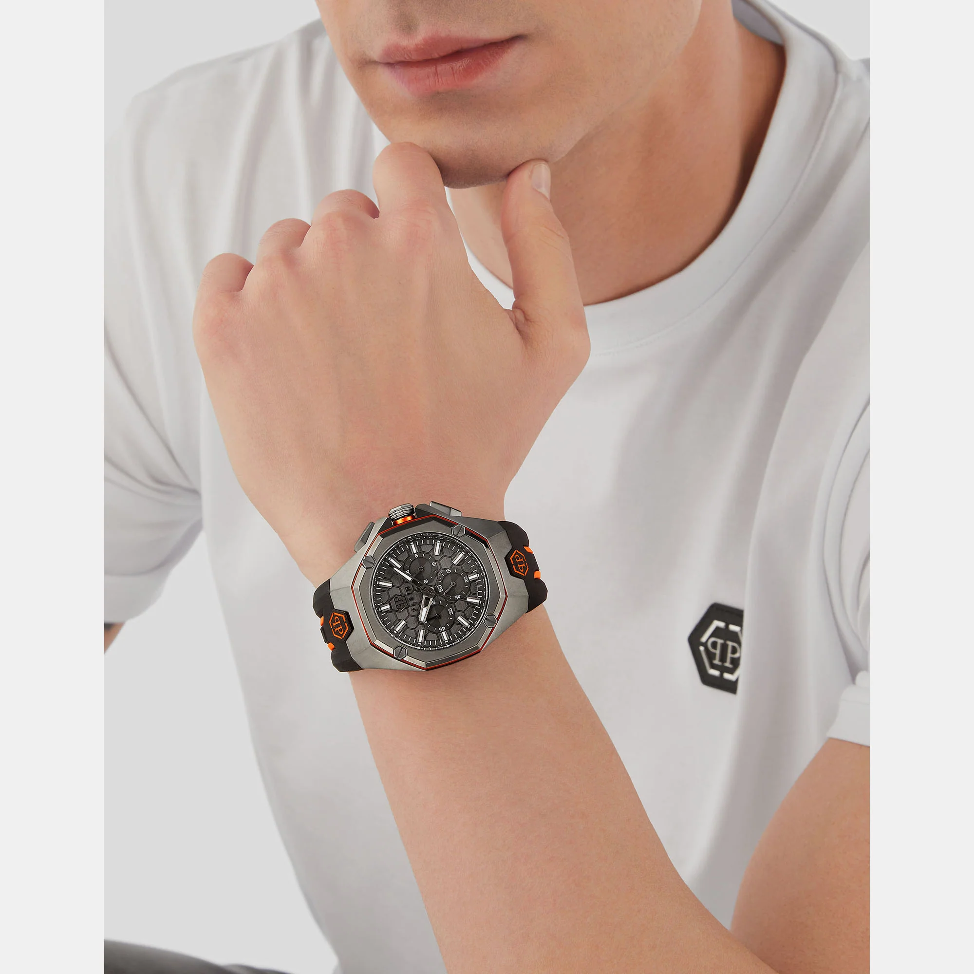 Men Quartz Grey Dial Analog Silicone Watch PWTBA0523 - Image 5