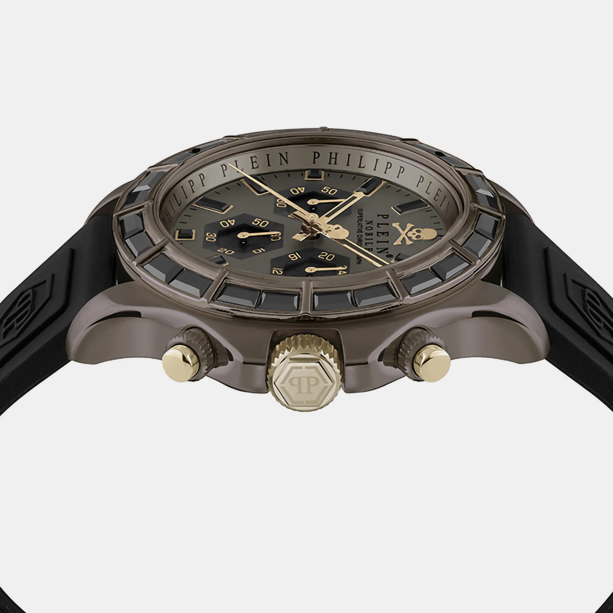 Street Couture Men Quartz Brown Dial Chronograph Silicone Watch PWVAA0323 - Image 2