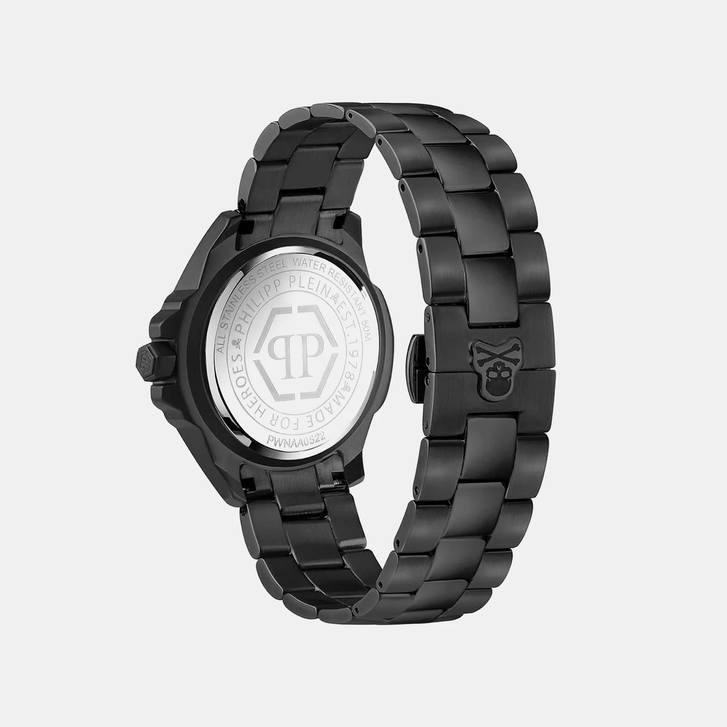 Unisex Quartz Black Dial Analog Stainless Steel Watch PWNAA0522 - Image 2