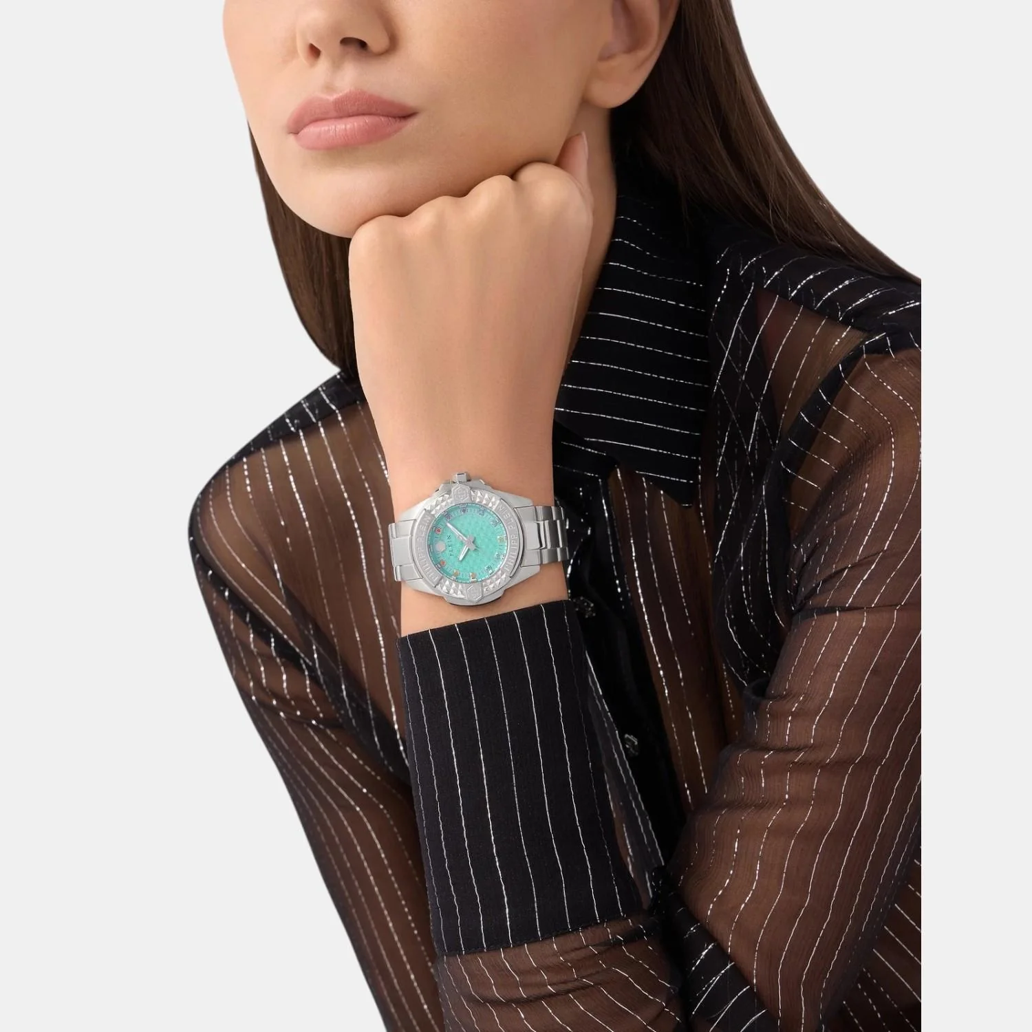 Women Quartz Turquoise Dial Analog Stainless Steel Watch PWOFA0425 - Image 4
