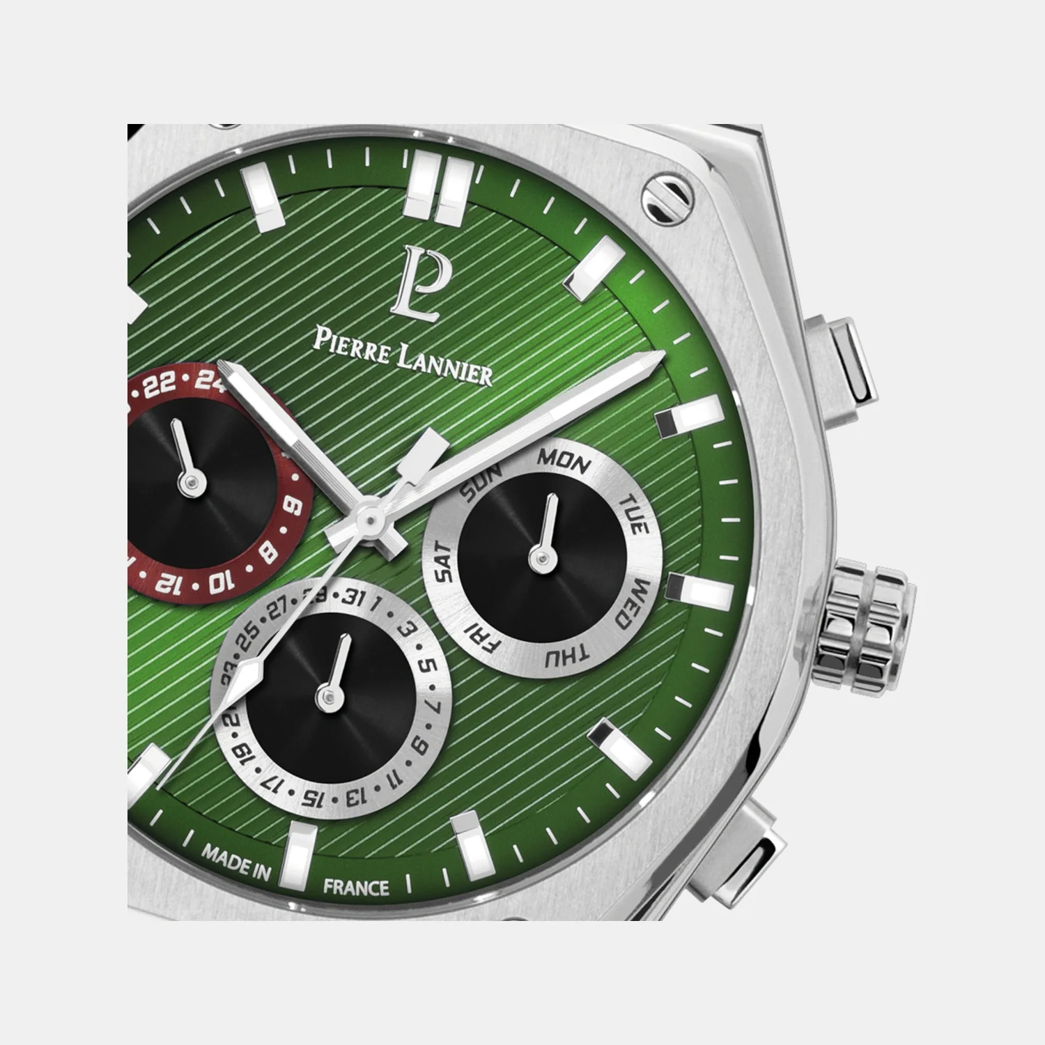 Copilote Men Quartz Green Dial Chronograph Stainless Steel Watch 230F171 - Image 3