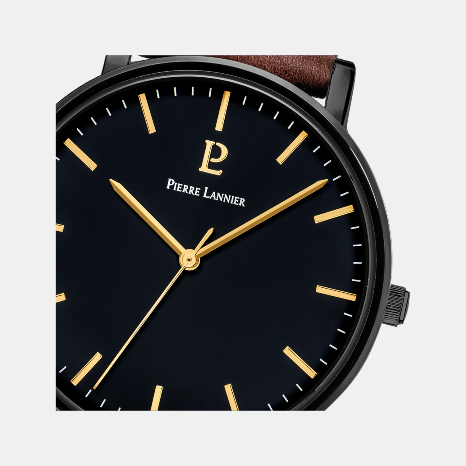 Essential Men Quartz Black Dial Analog Leather Watch 218F434 - Image 2