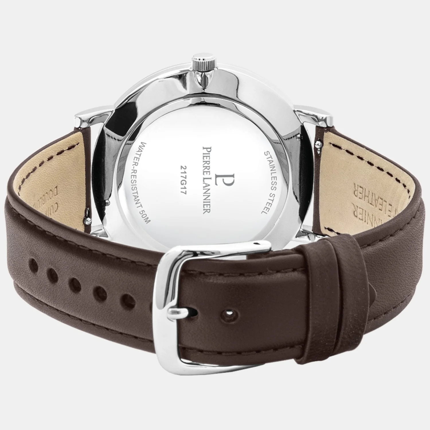 Essential Men Quartz Green Dial Analog Leather Watch 217G174 - Image 4