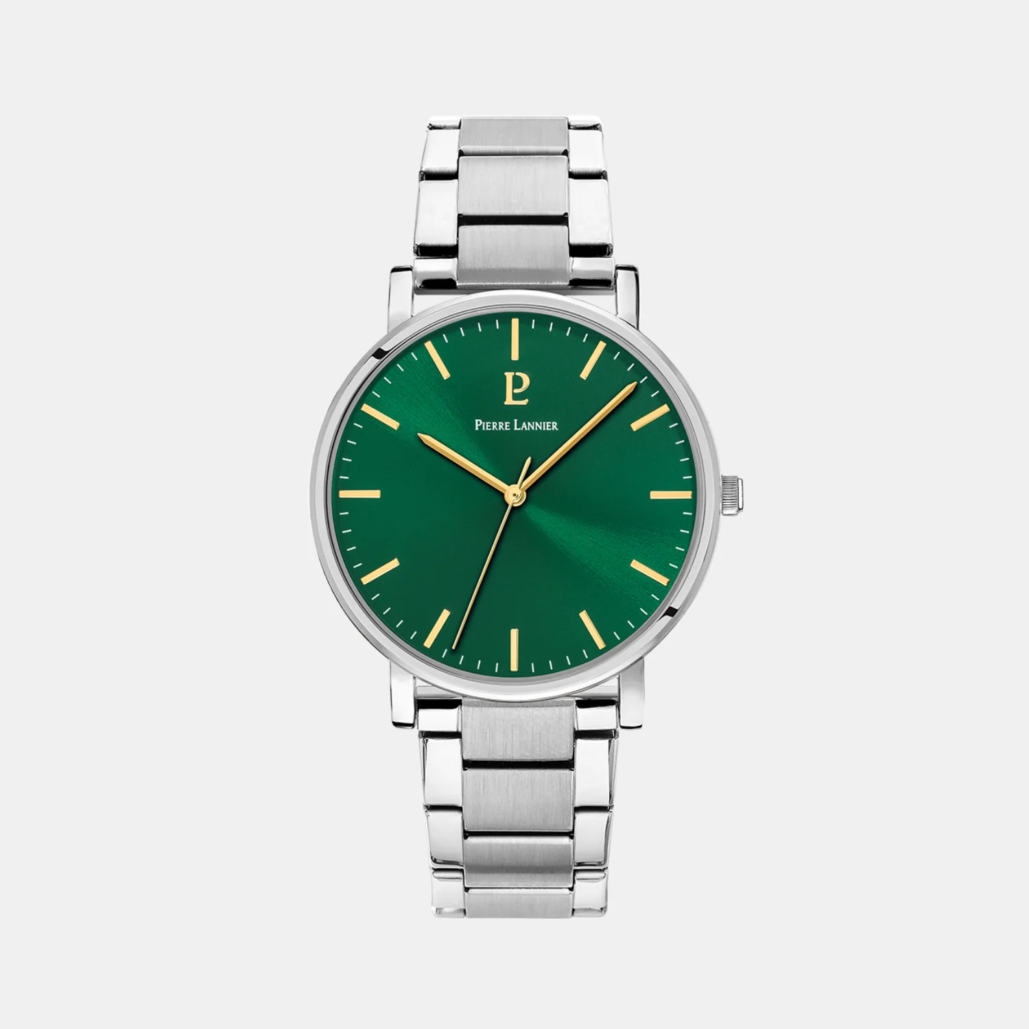 Essential Men Quartz Green Dial Analog Stainless Steel Watch 251G171