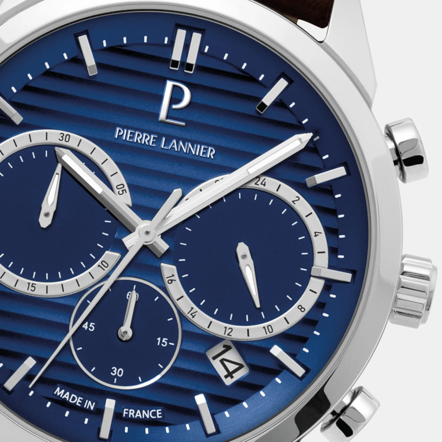 Monarck Men Quartz Blue Dial Chronograph Leather Watch 232G164 - Image 3