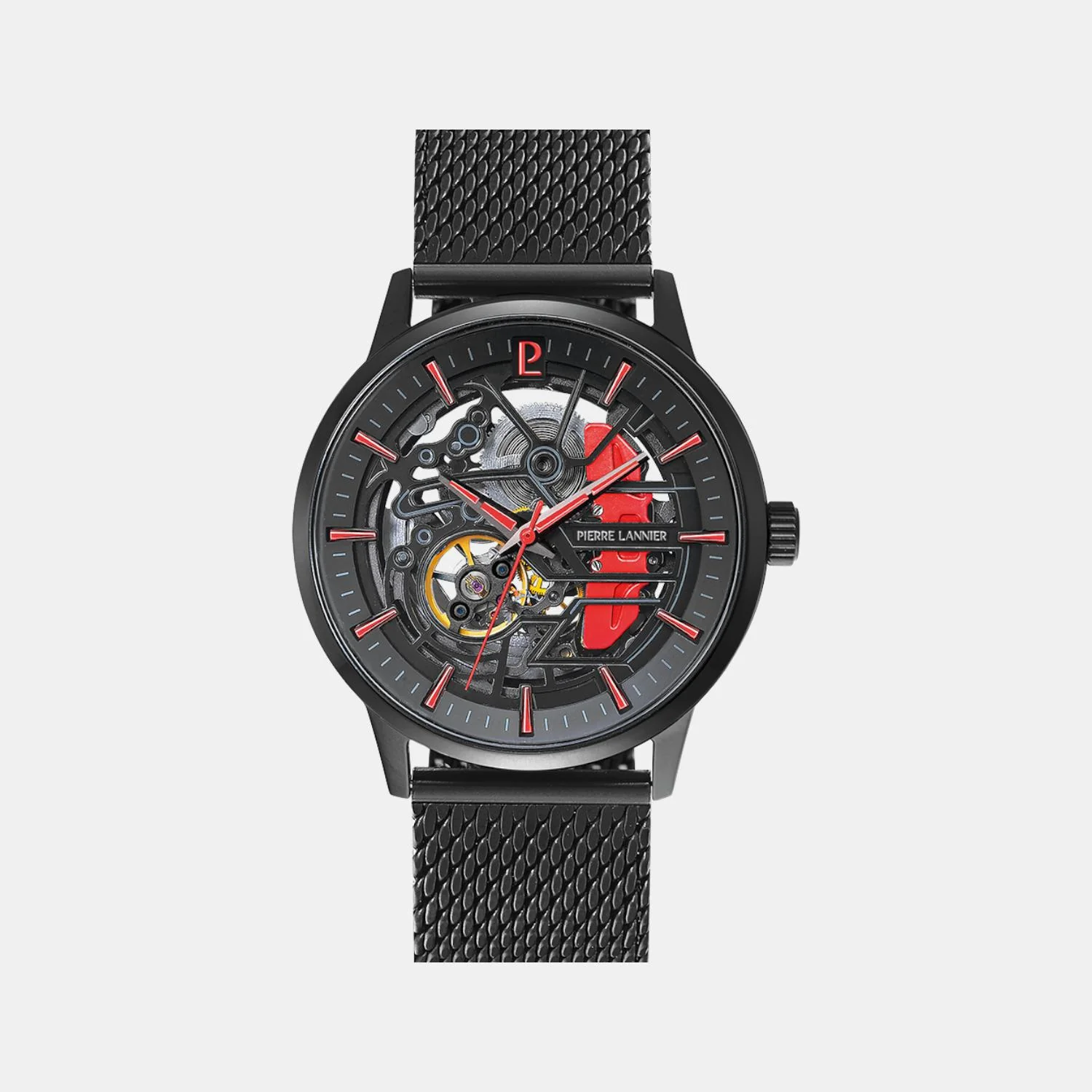 Paddock Men Automatic Black Dial Analog Mesh Watch 345A459